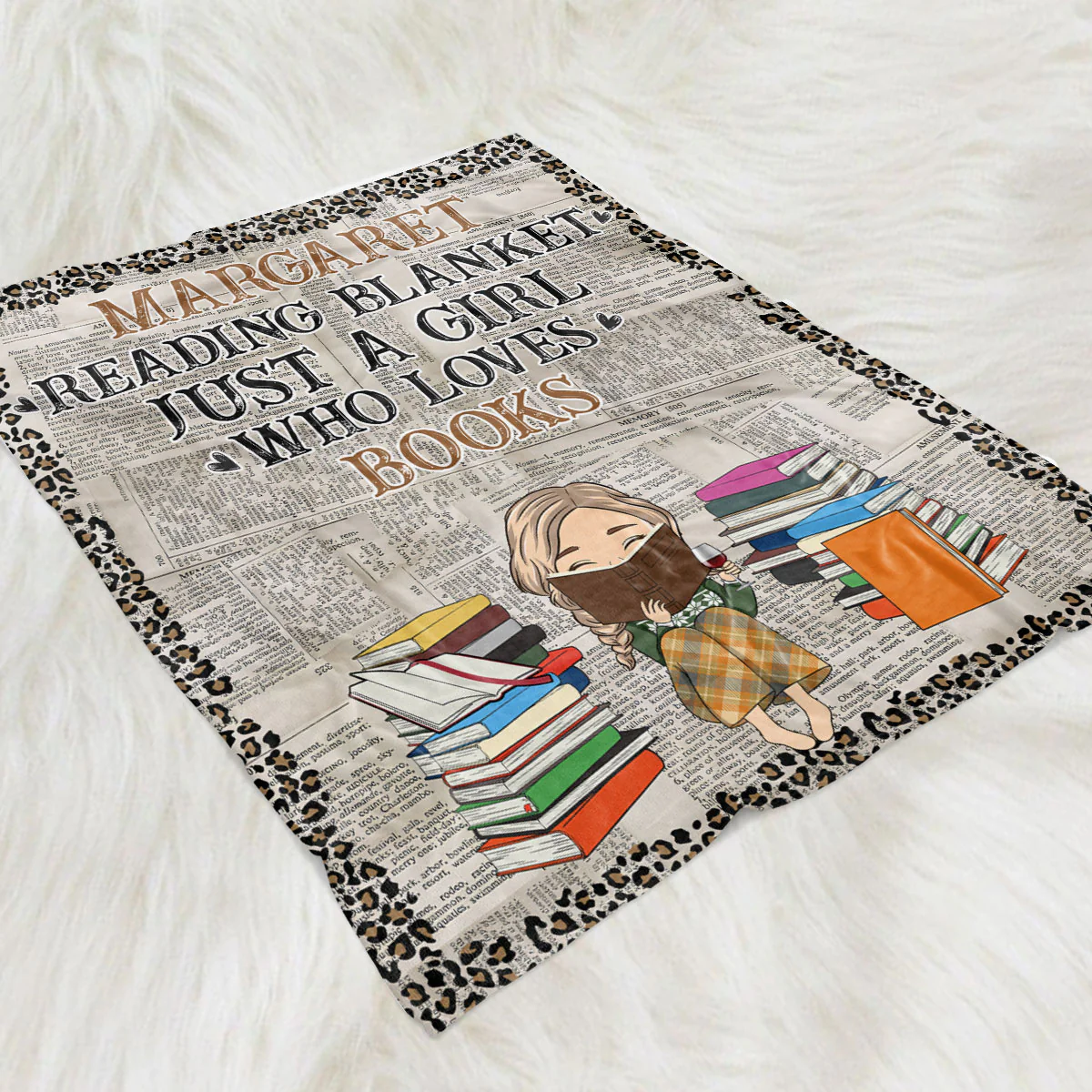 Reading Blanket - Personalized Custom Fleece Blanket - Image 9