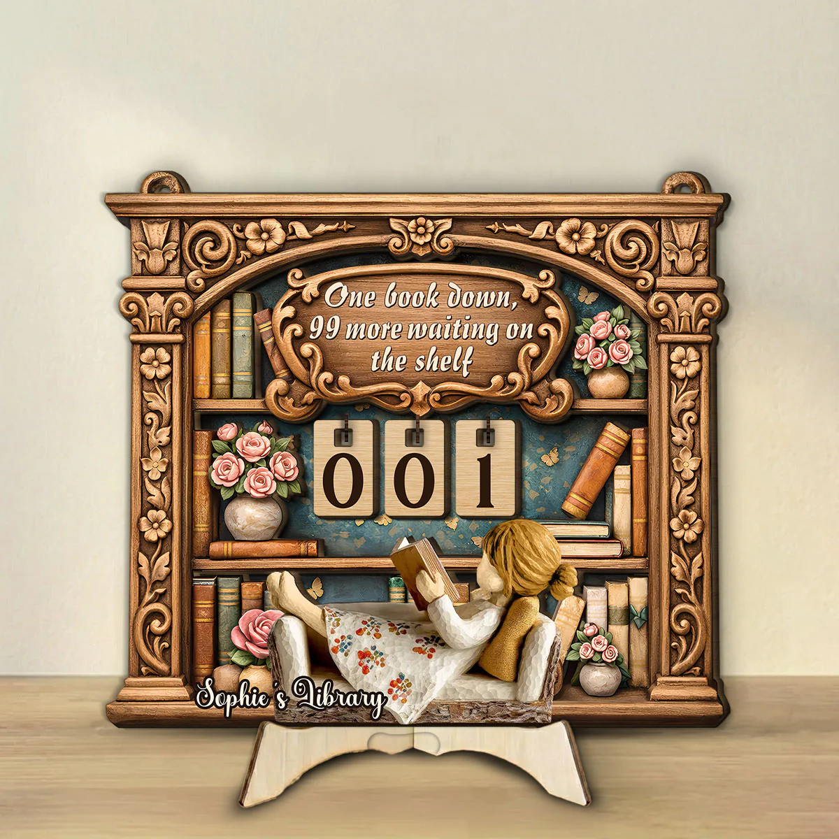 Reading On Sofa - Personalized Custom Tracker Sign - Image 2