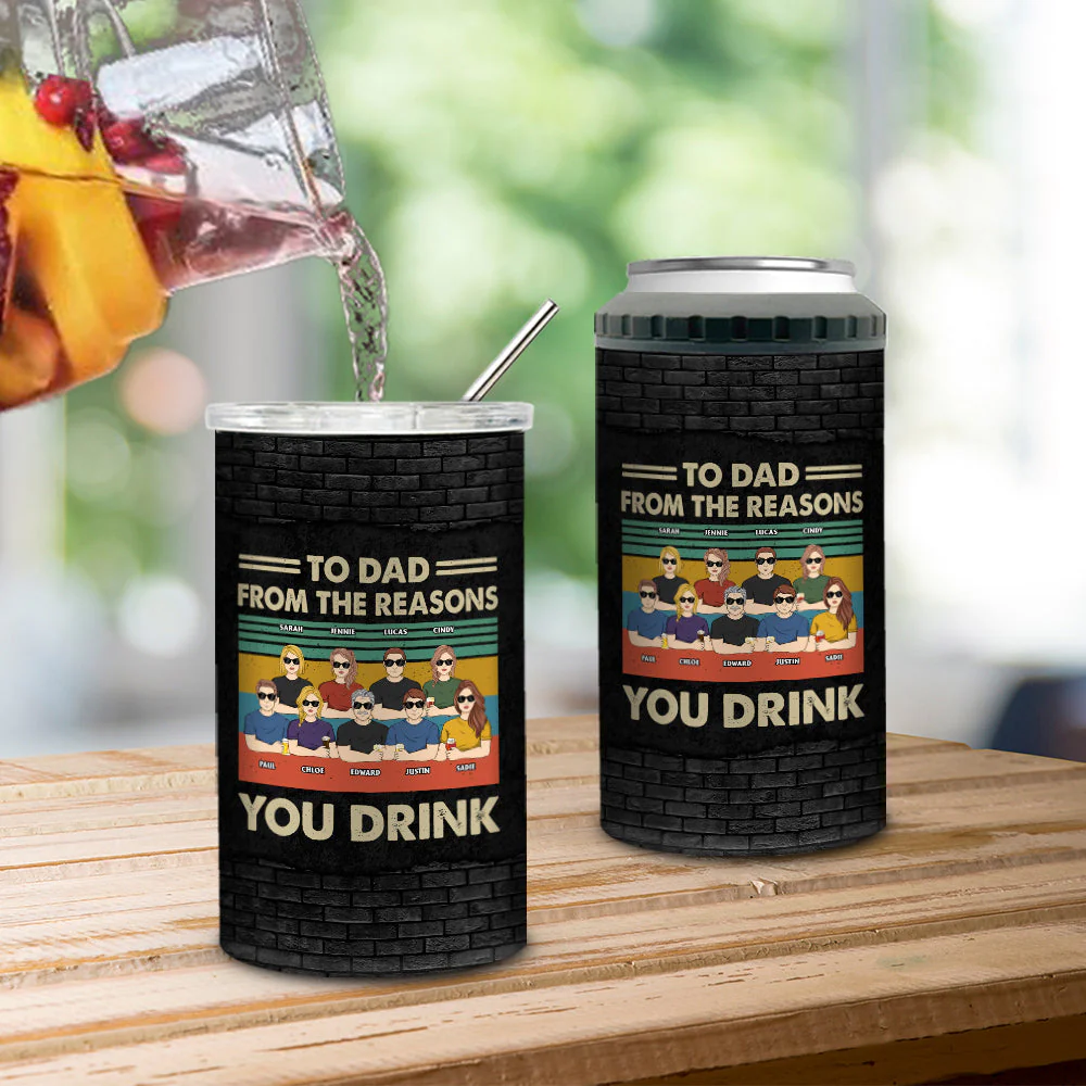 Reason You Drink Can Cooler - Personalized Custom Can Cooler Tumbler - Image 4