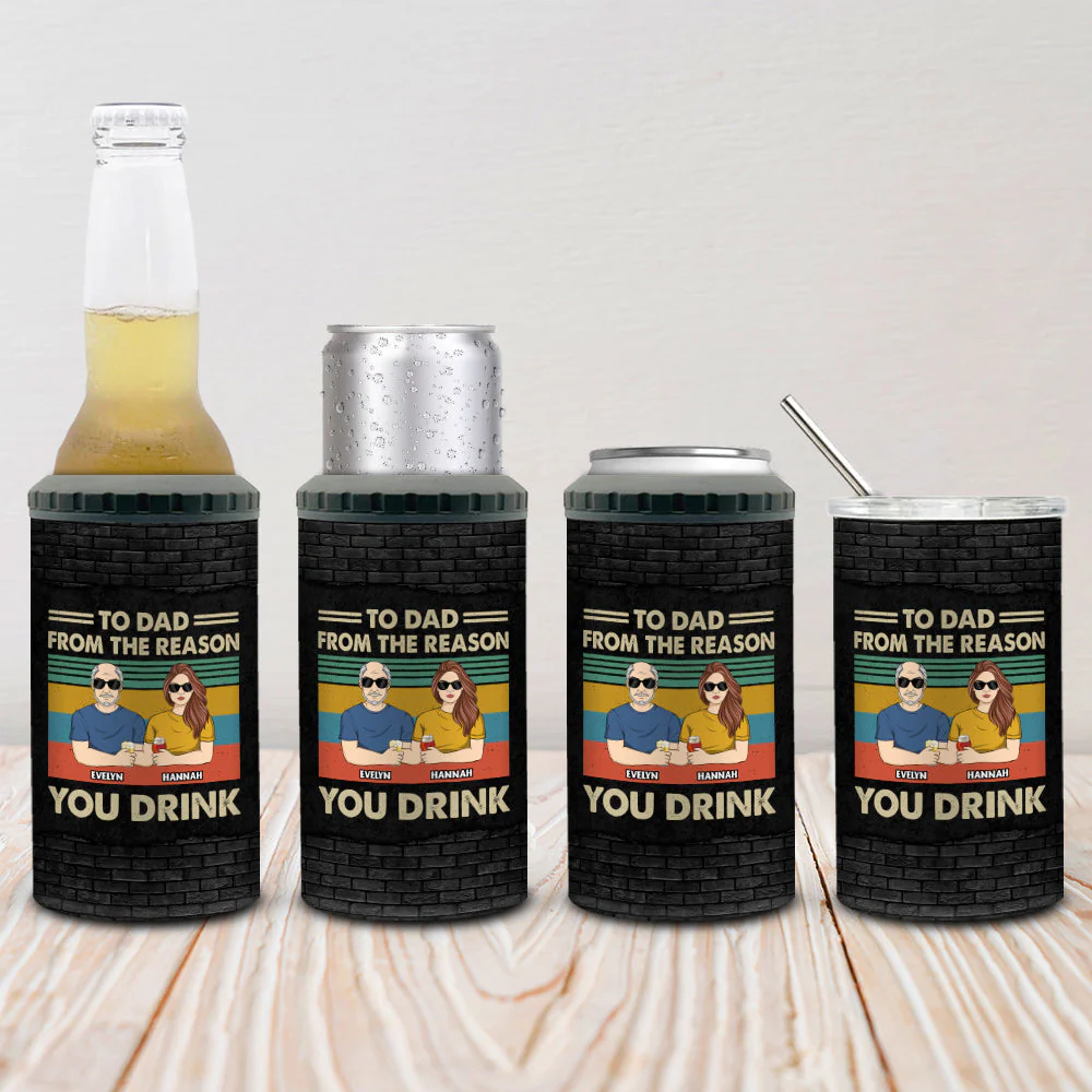 Reason You Drink Can Cooler - Personalized Custom Can Cooler Tumbler - Image 5