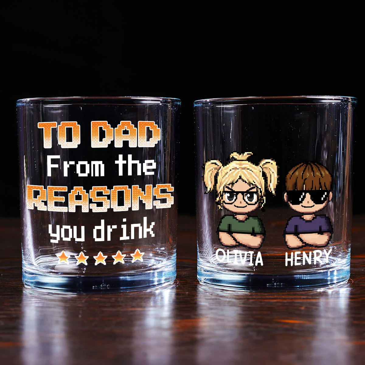Reason You Drink - Personalized Custom Whiskey Glass - Image 2