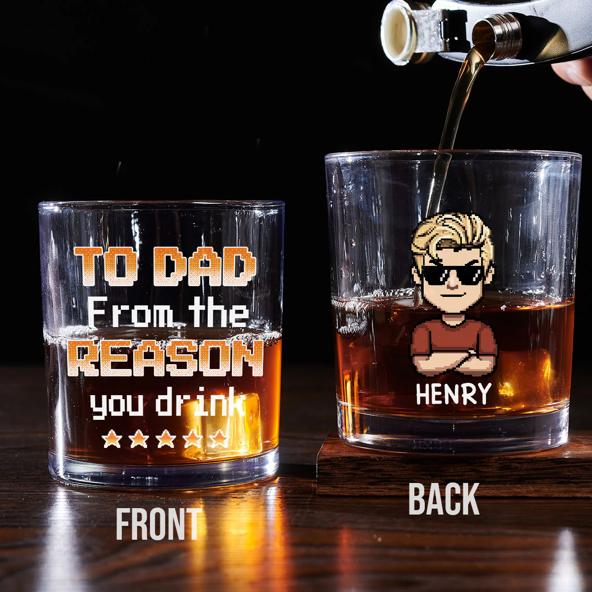 Reason You Drink - Personalized Custom Whiskey Glass - Image 5