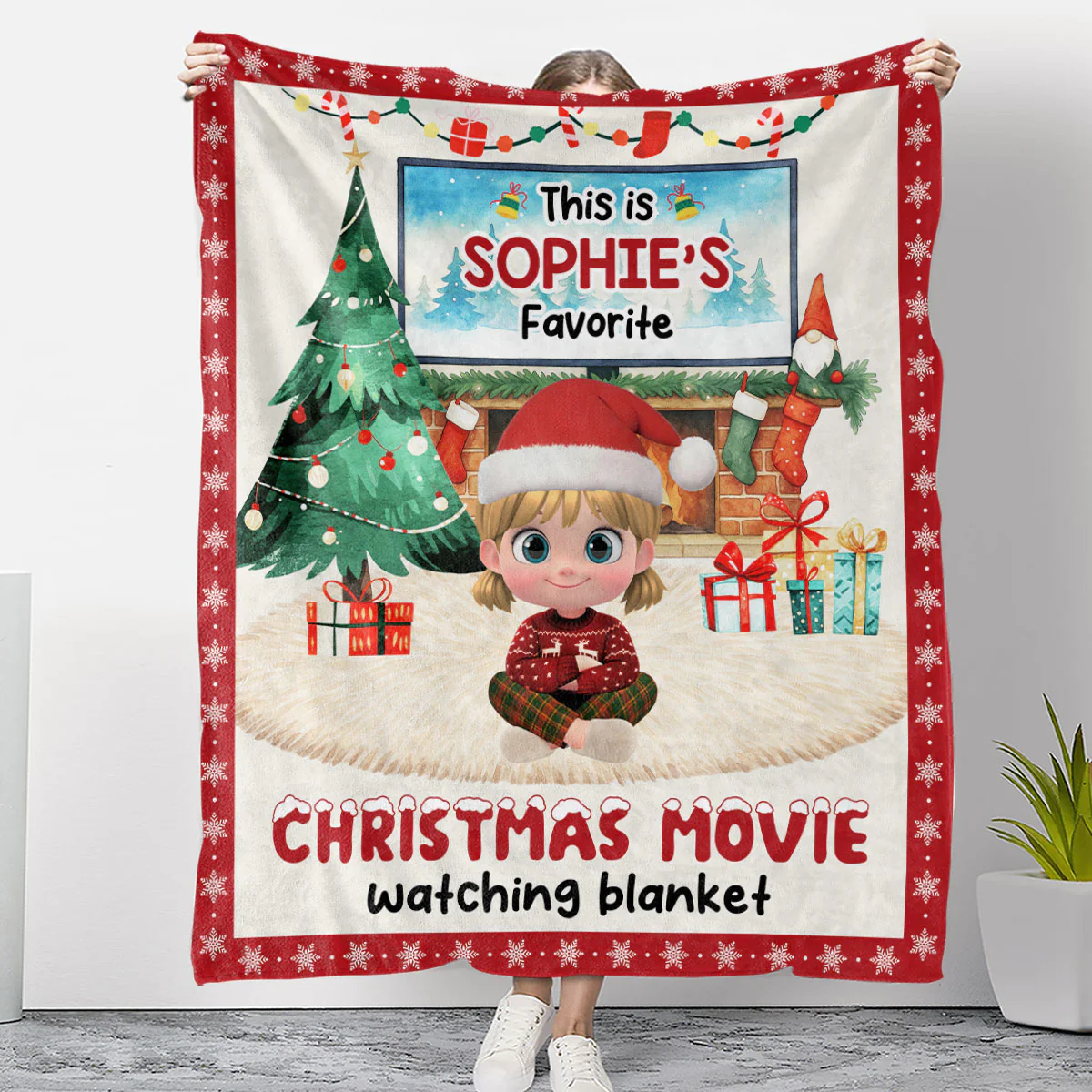 Red Christmas - Personalized Custom Fleece Blanket