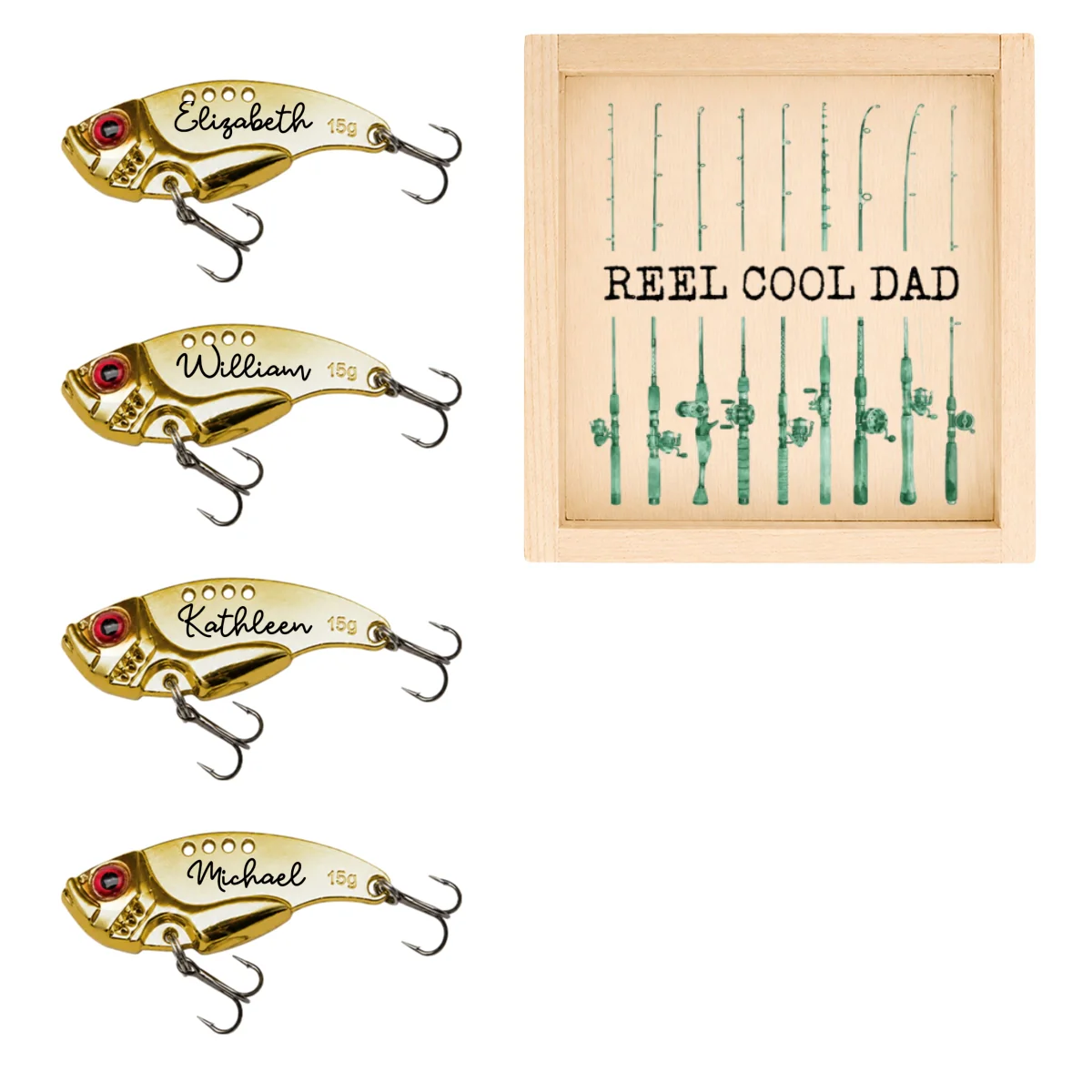 Reel Cool Dad Grandpa - Personalized Custom Fishing Lure - Image 11
