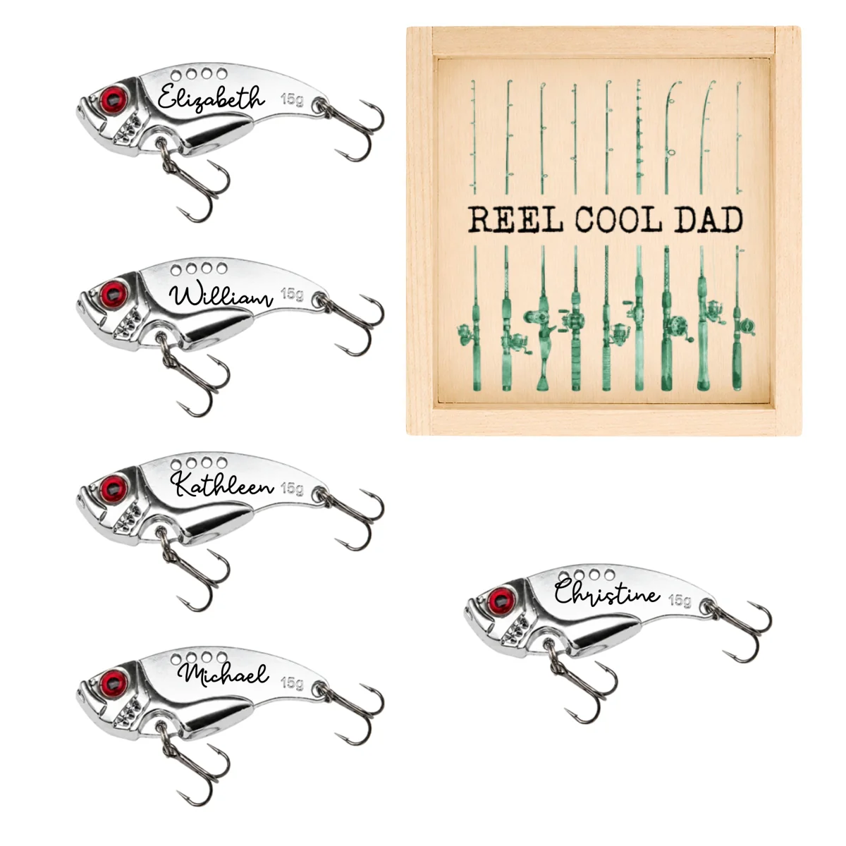 Reel Cool Dad Grandpa - Personalized Custom Fishing Lure - Image 8