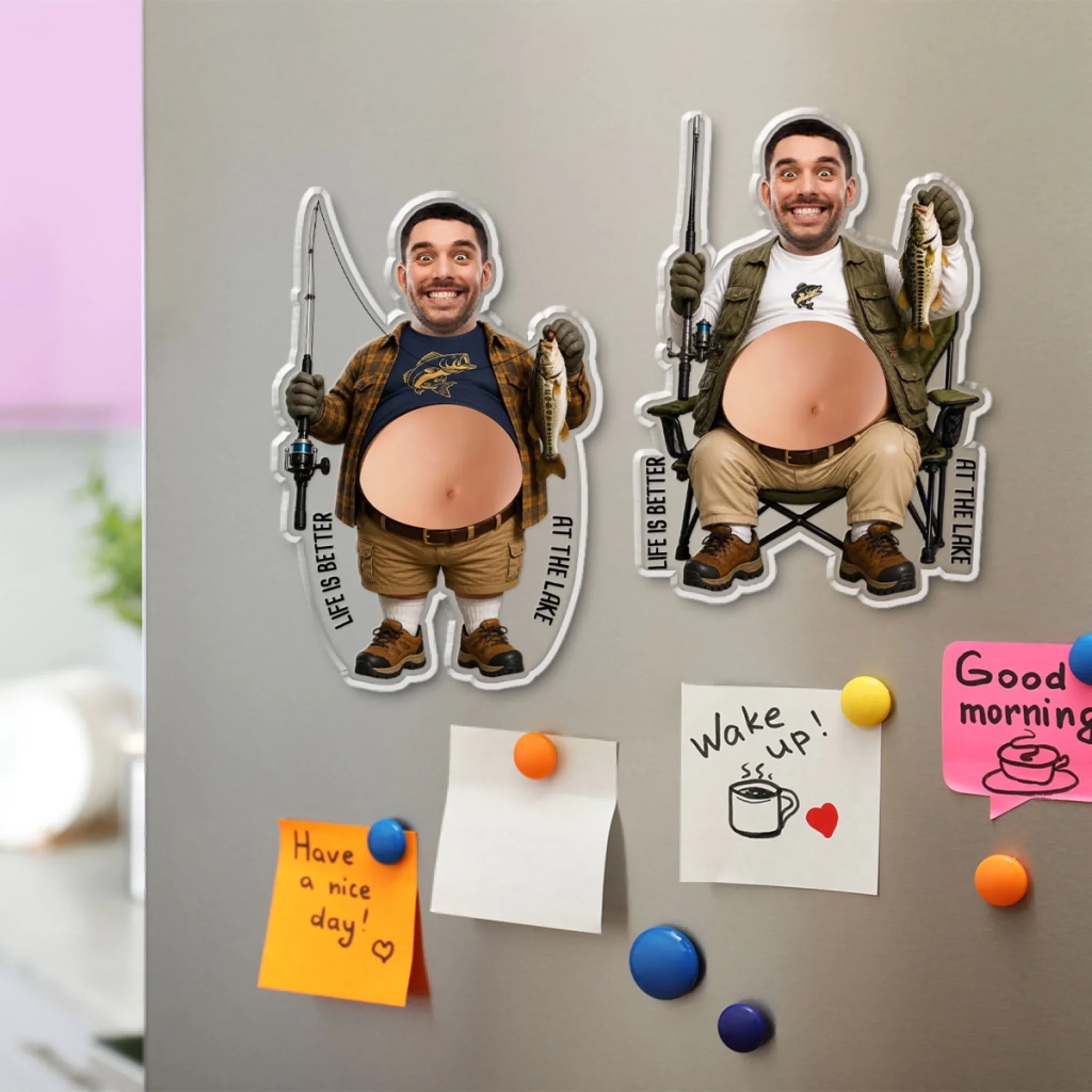 Reel Cool Dad - Personalized Custom Squishy Acrylic Fridge Magnet - Image 3