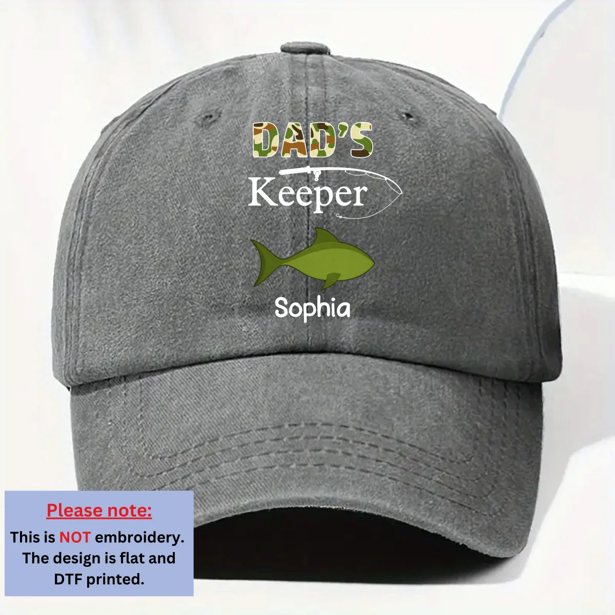 Reel Papa - Personalized Custom Vintage Washed Denim Cap - Image 8