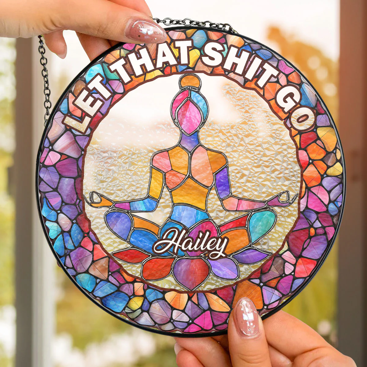 Relieve The Burden In Mind - Personalized Custom Window Hanging Suncatcher - Image 4