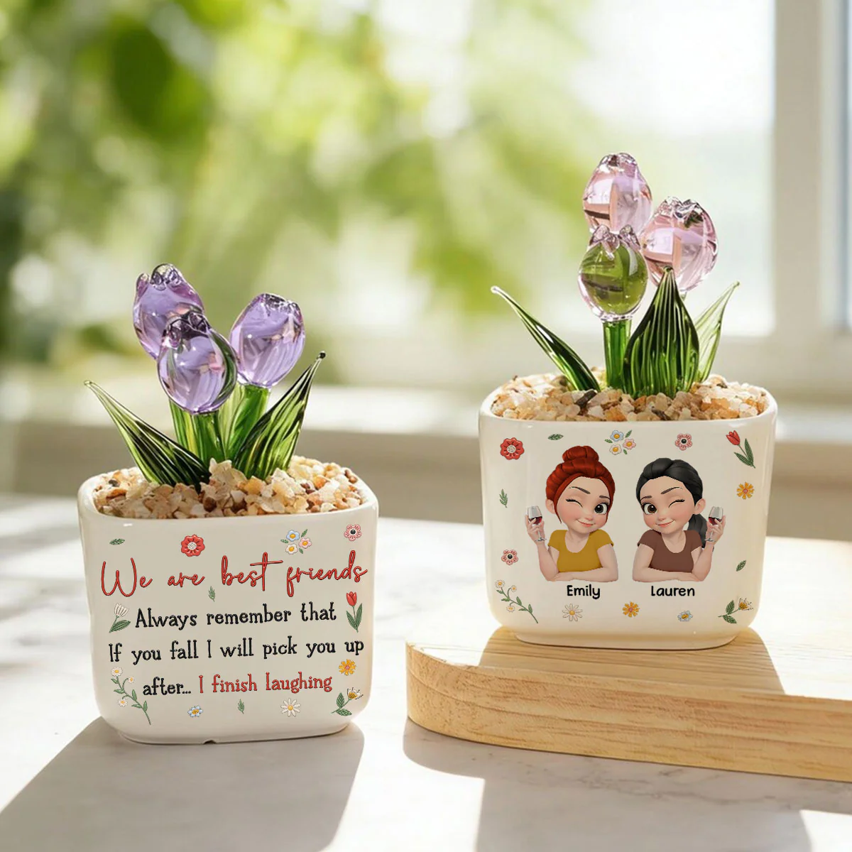 Remember That I Will - Personalized Custom Glass Everlasting Tulips - Image 5