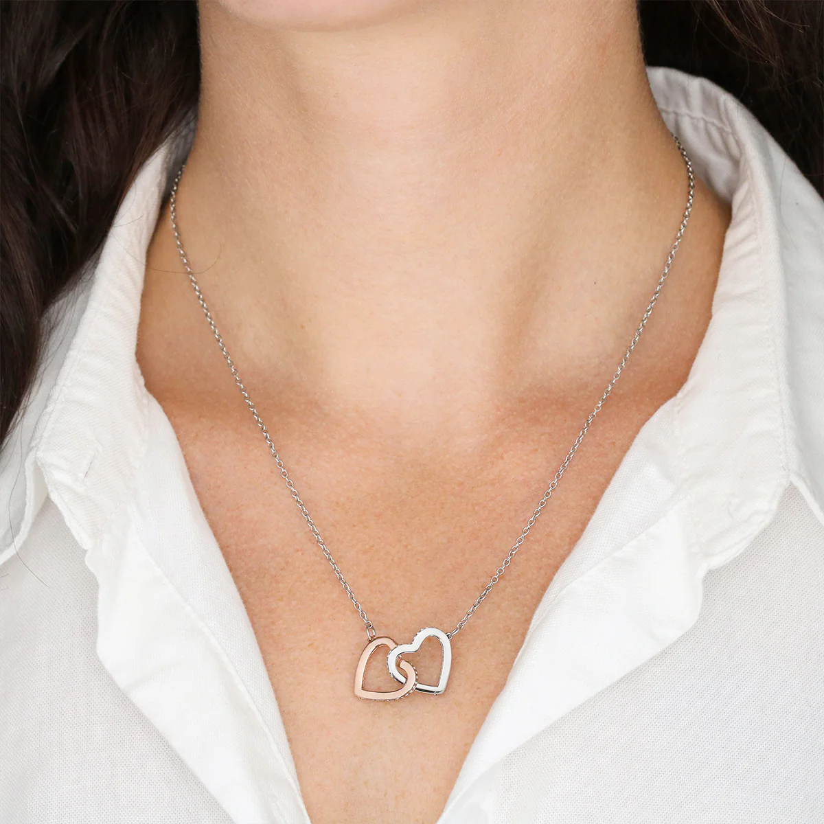 Remember Whose Daughter You Are - Personalized Custom Interlocking Heart Necklace - Image 6
