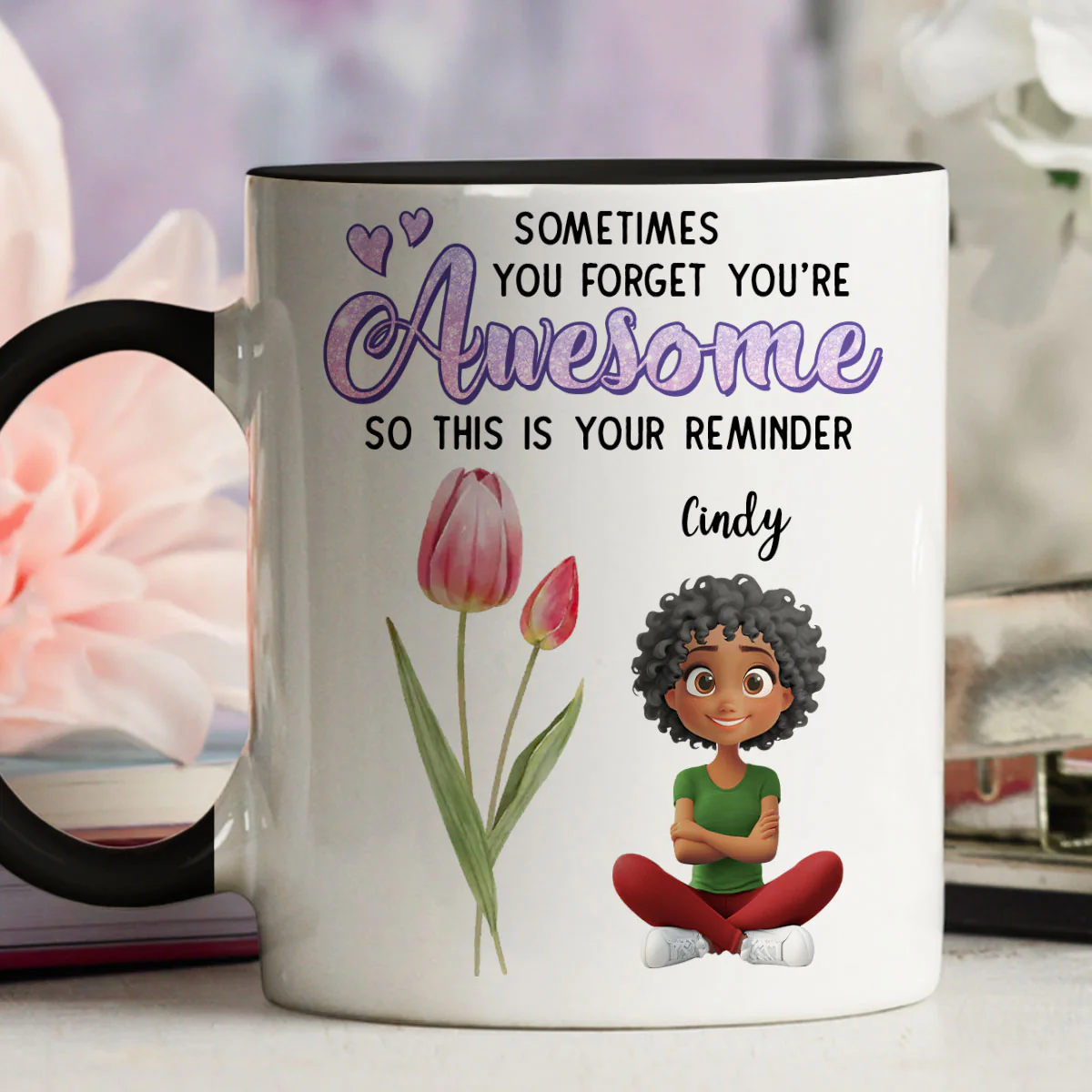 Reminder Of Greatness For Bestie - Personalized Custom Accent Mug - Image 4