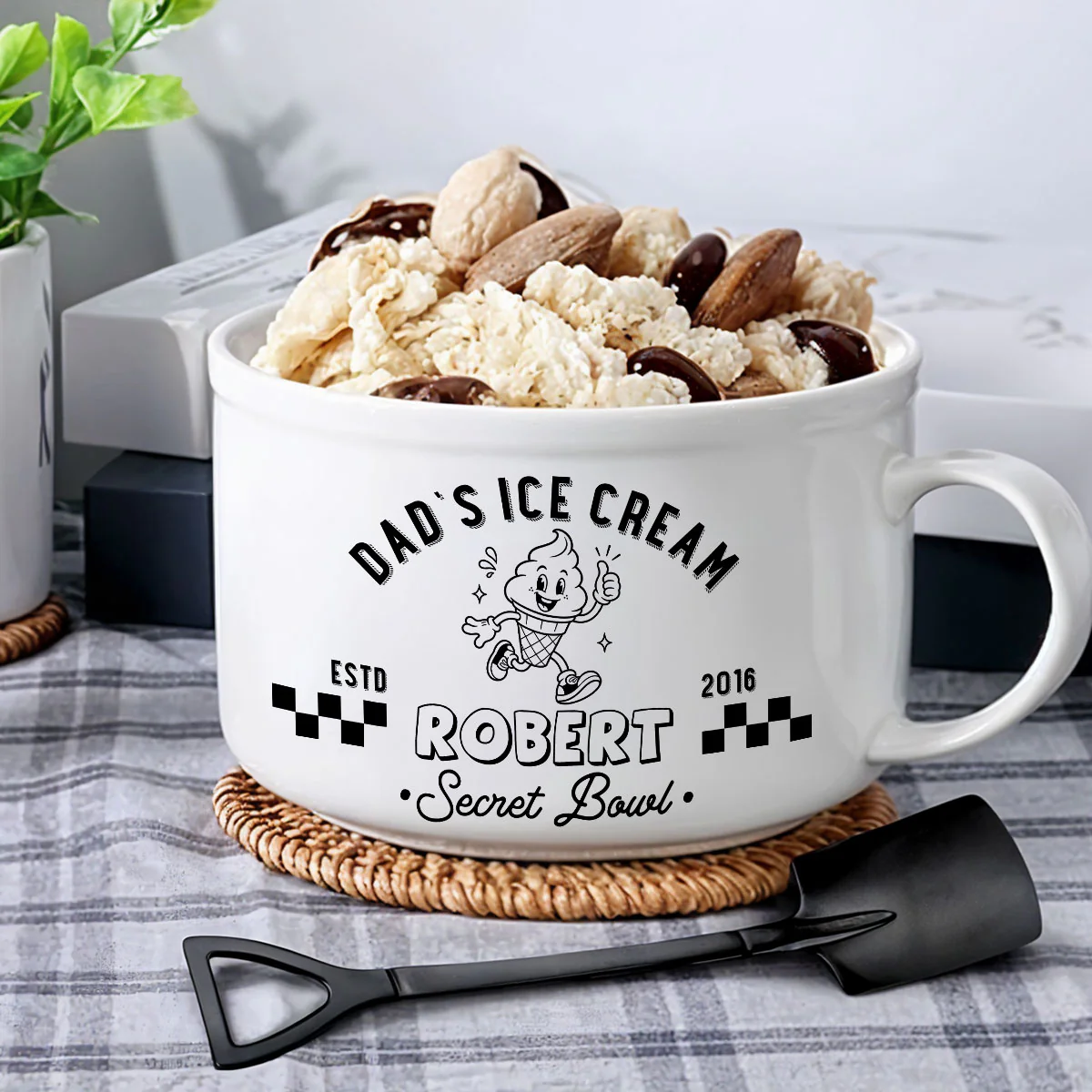 Reserved For Dad Only - Personalized Custom Ceramic Bowl - Image 2