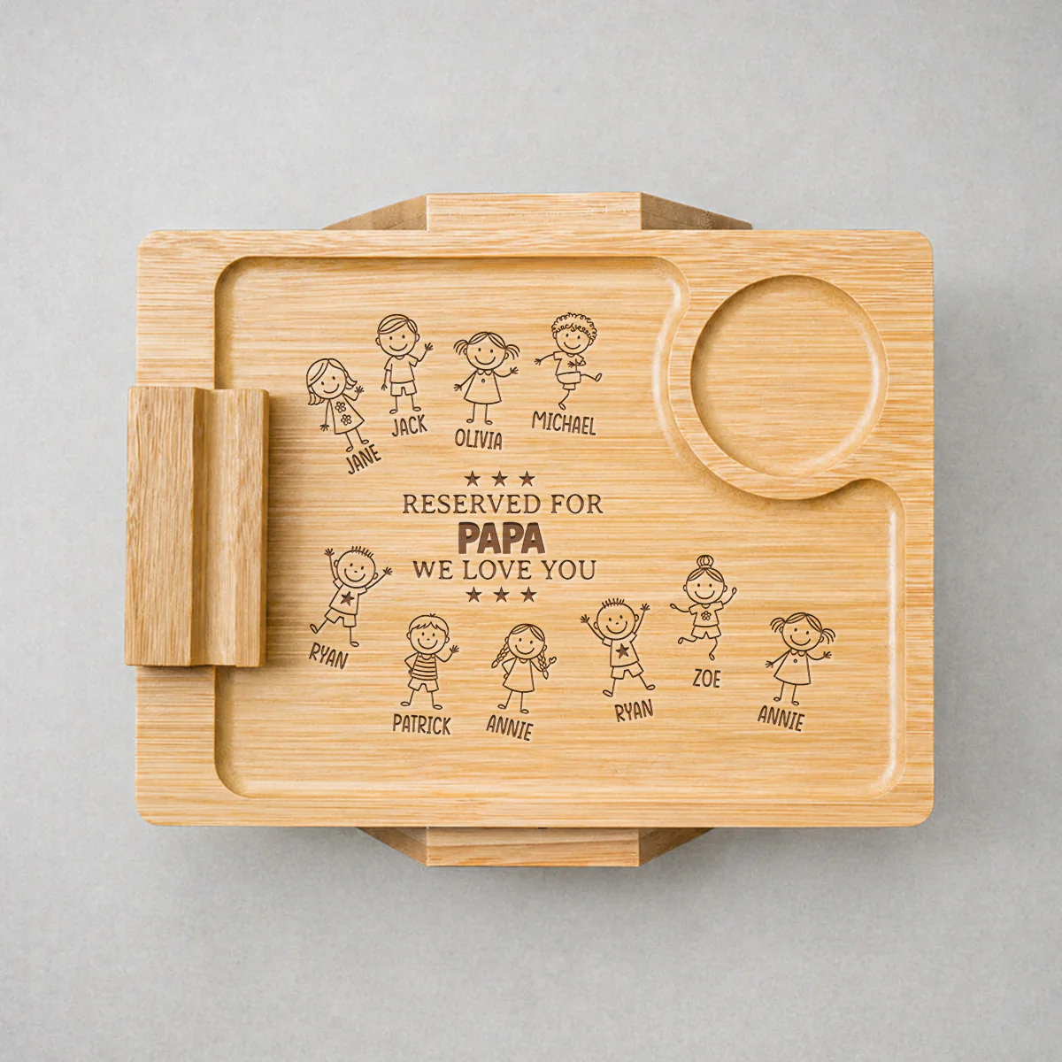 Reserved For Dad - Personalized Custom Engraved Wooden Couch Arm Table - Image 3