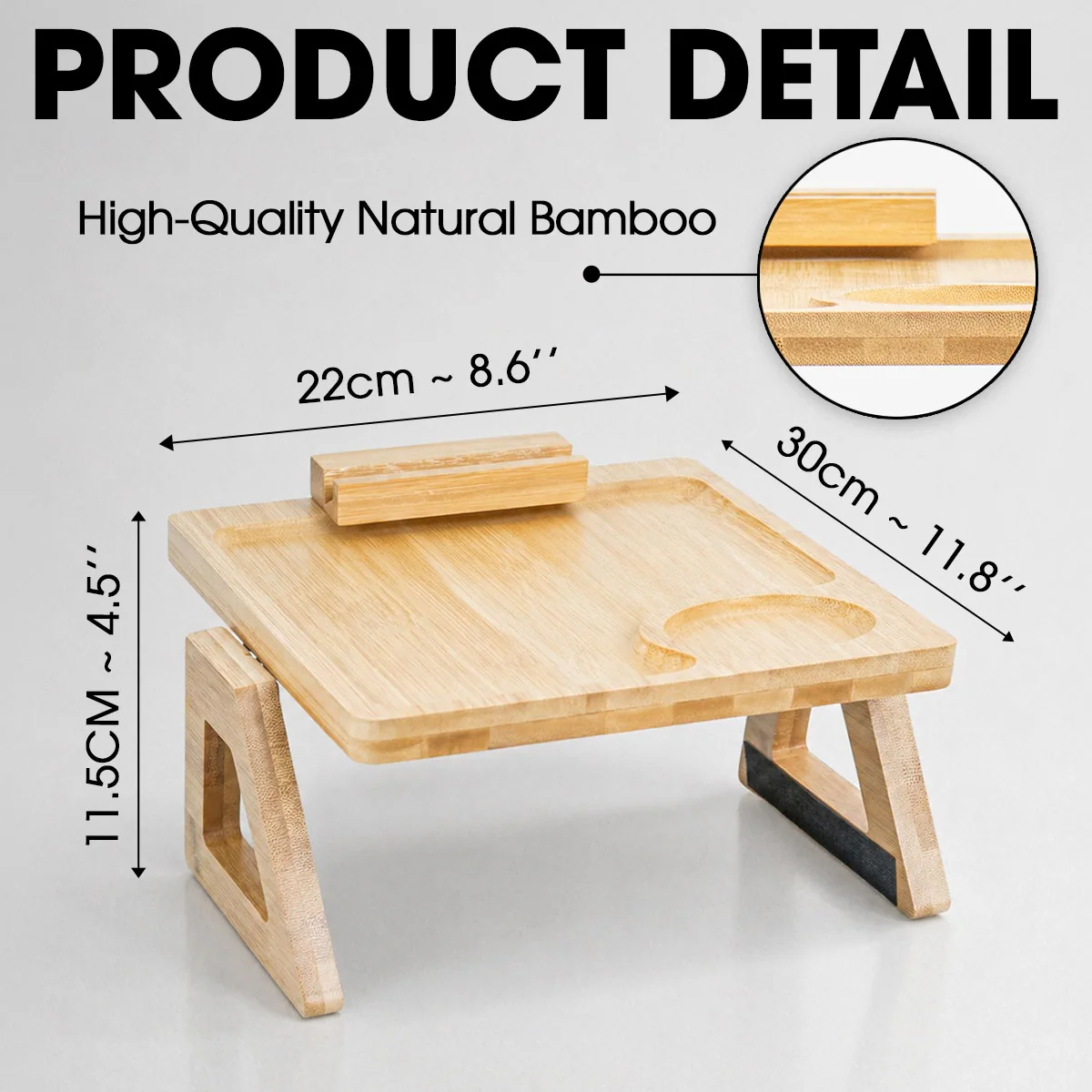 Reserved For Dad - Personalized Custom Engraved Wooden Couch Arm Table - Image 5