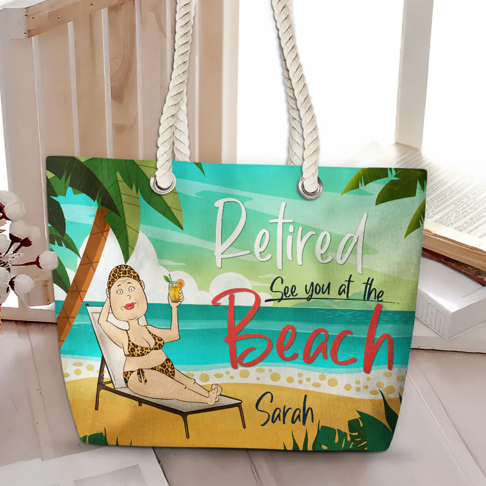 Retired Officially - Personalized Beach Bag - Image 4