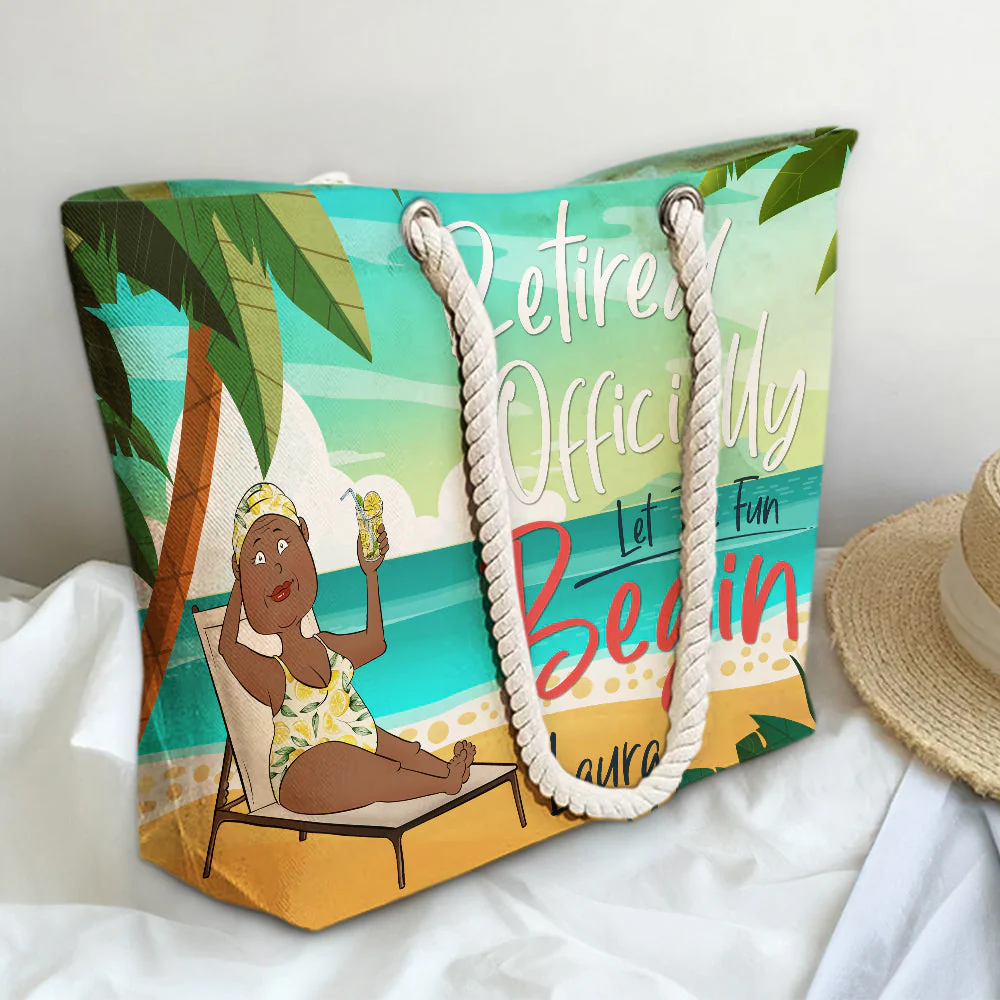 Retired Officially - Personalized Beach Bag - Image 5