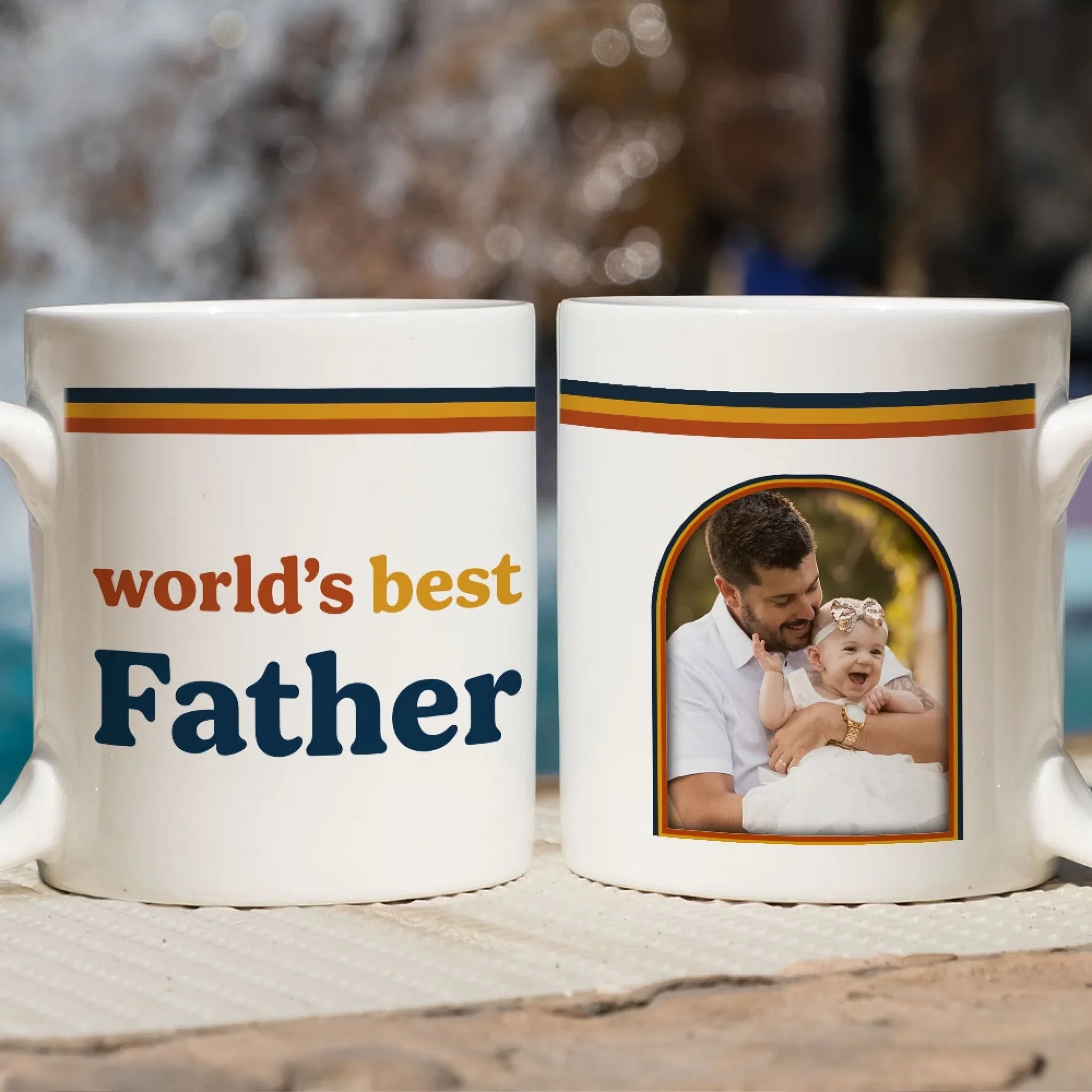 Retro Best Dad - Personalized Custom Coffee Mug - Image 2