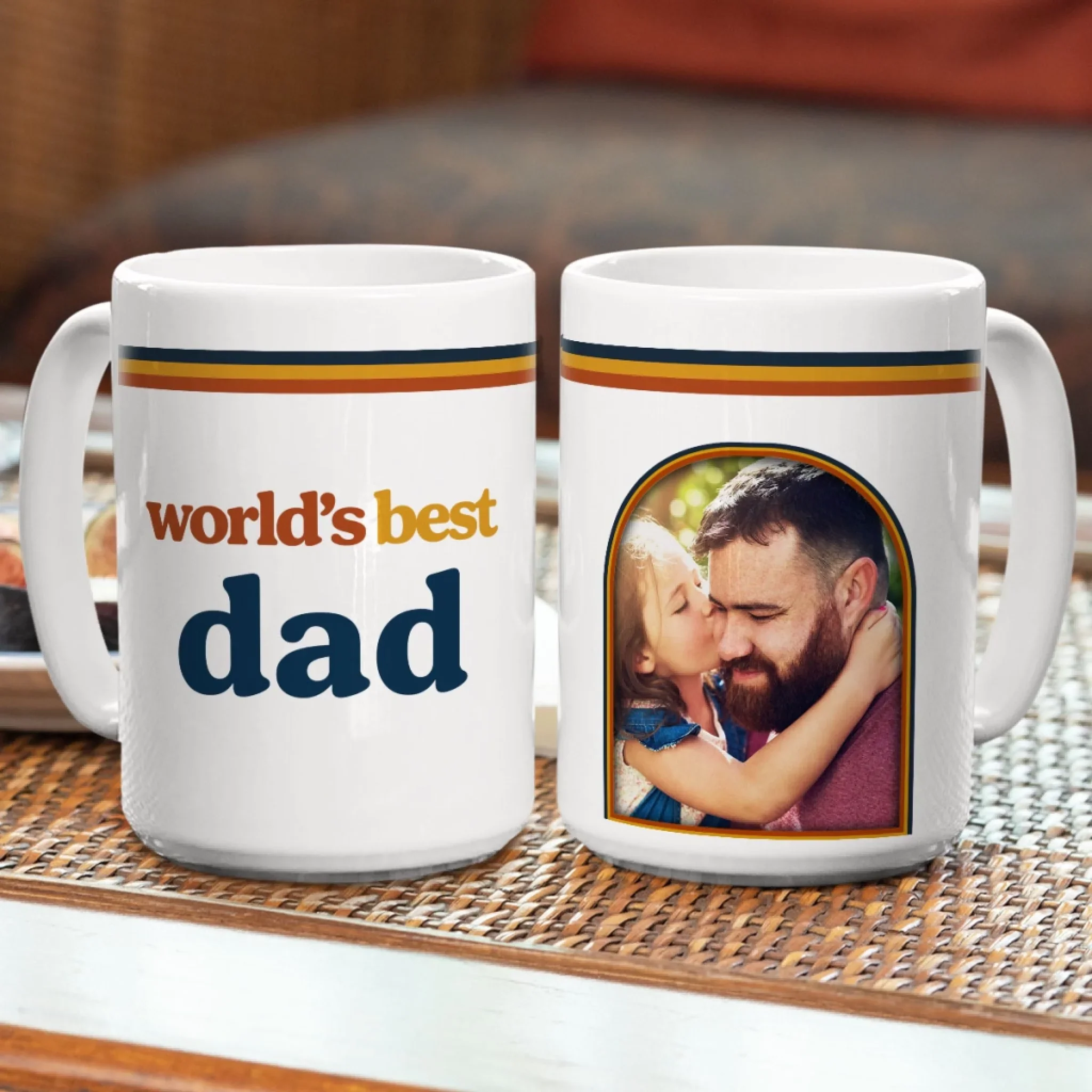 Retro Best Dad - Personalized Custom Coffee Mug - Image 3