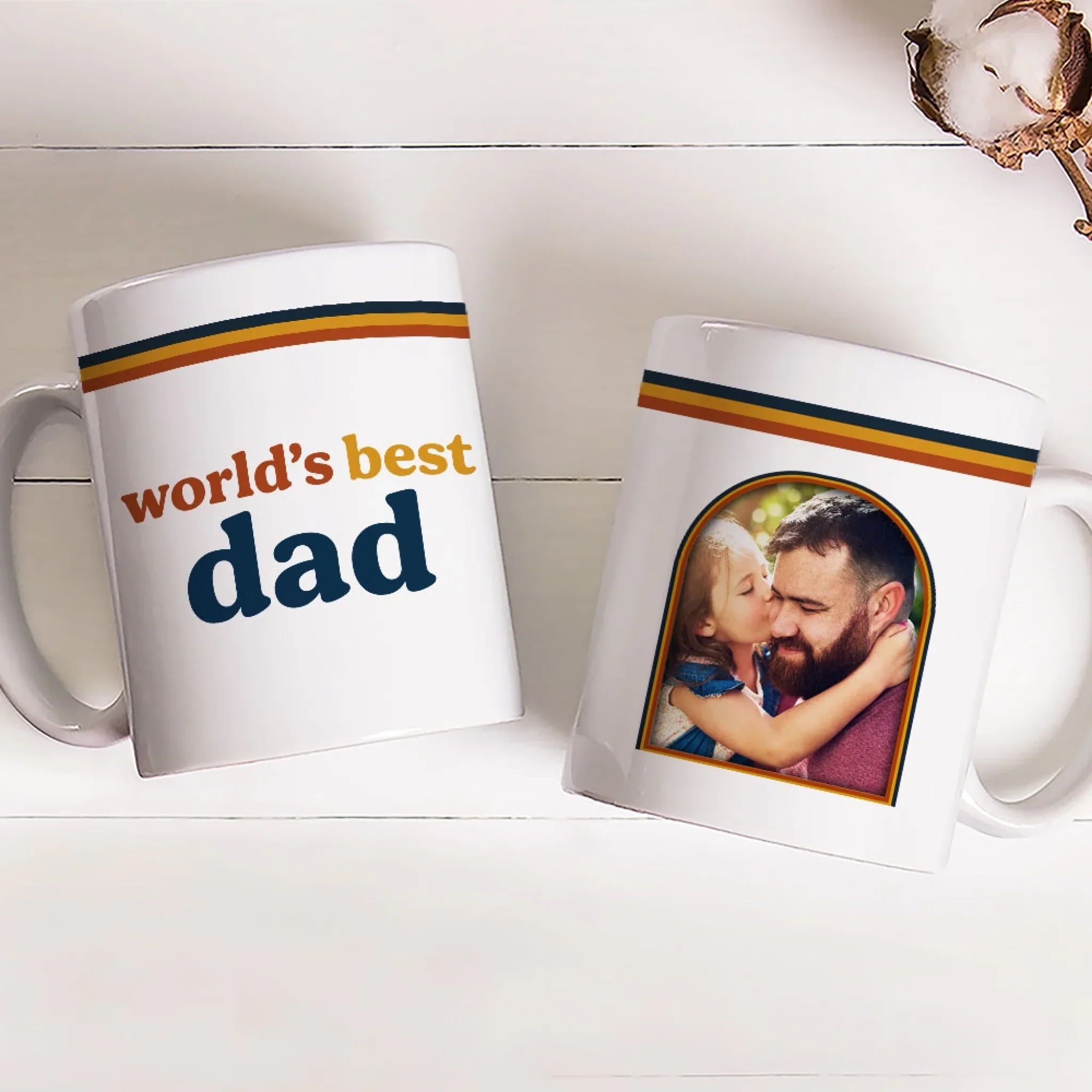 Retro Best Dad - Personalized Custom Coffee Mug - Image 5