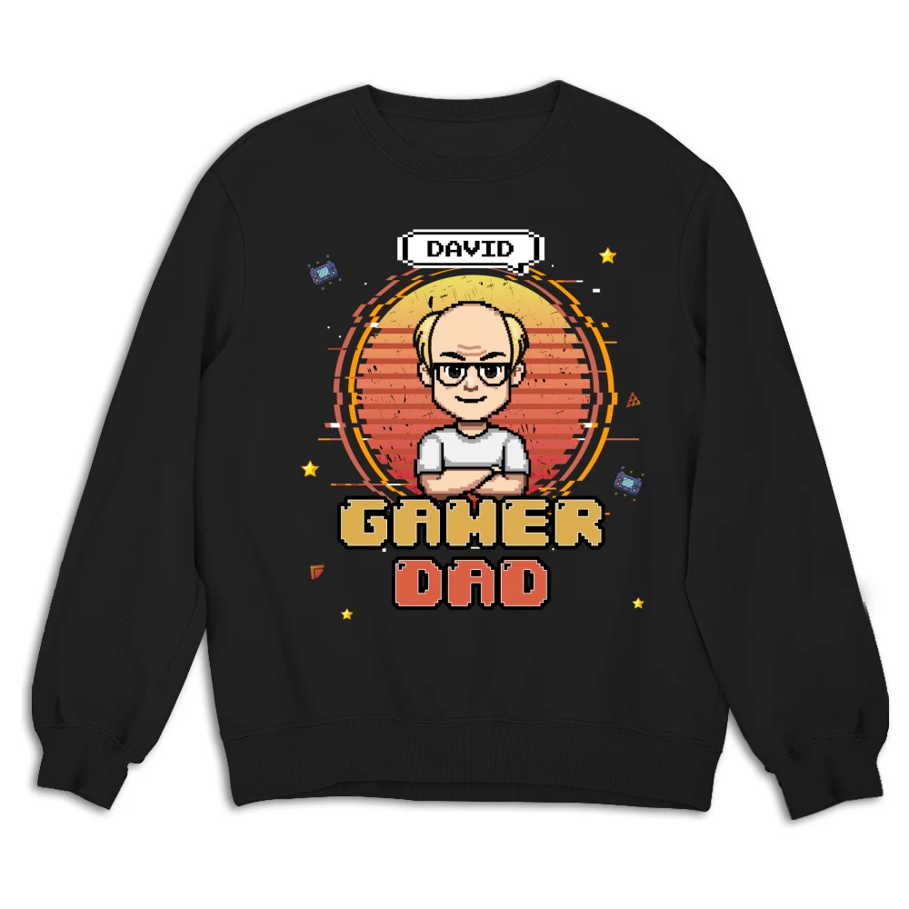 Retro Gamer Dad - Personalized Custom Shirt - Image 13