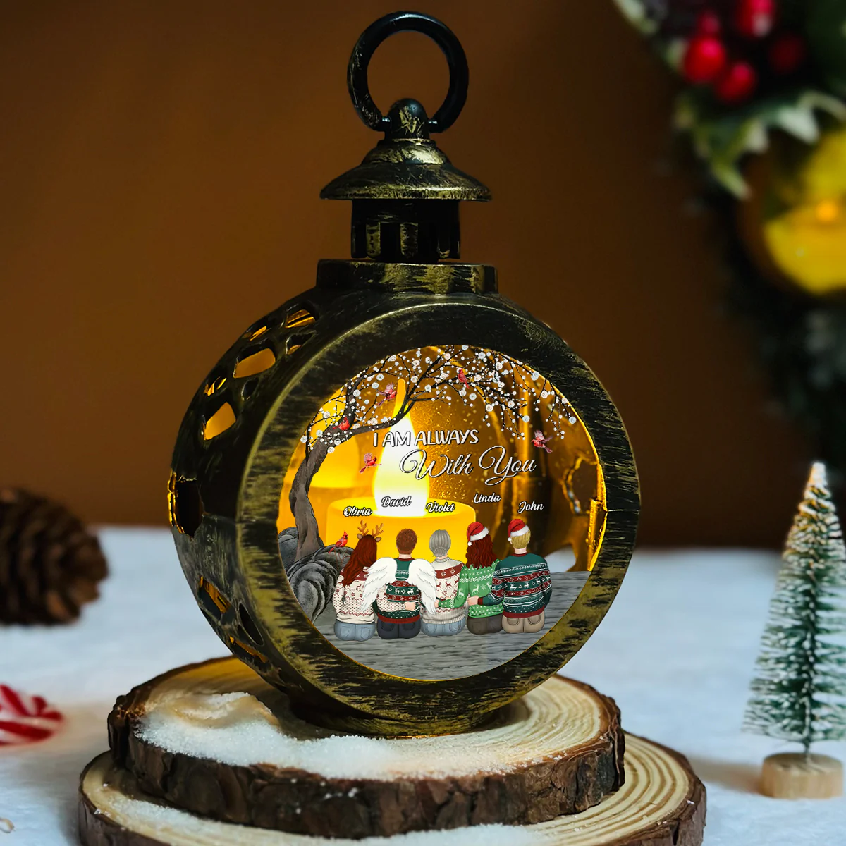 Right Here For You - Personalized Custom Christmas Lantern - Image 5