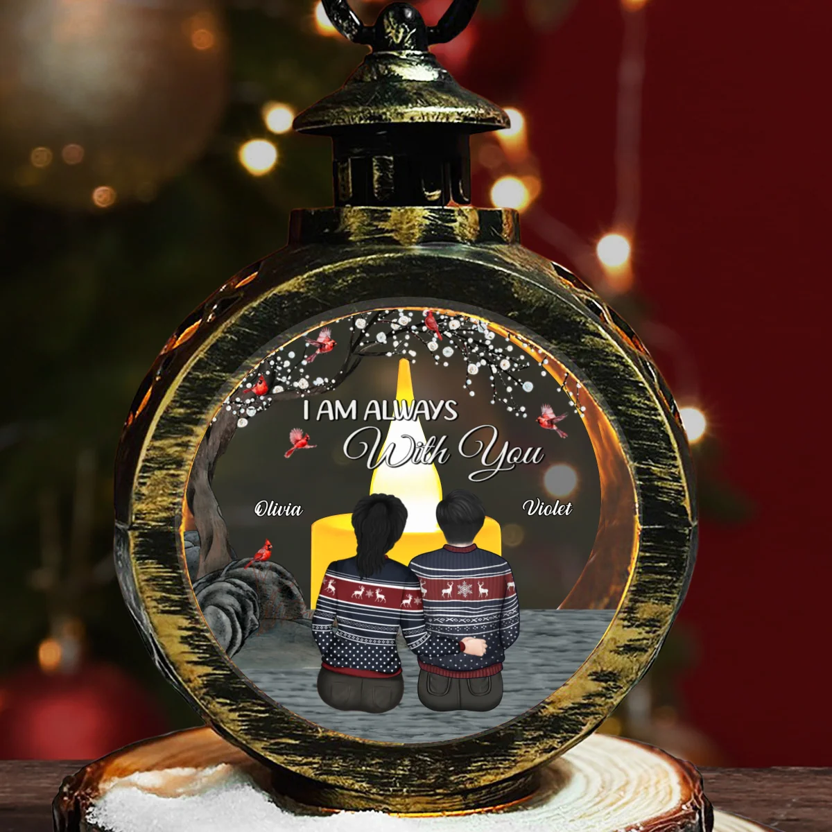 Right Here For You - Personalized Custom Christmas Lantern - Image 6