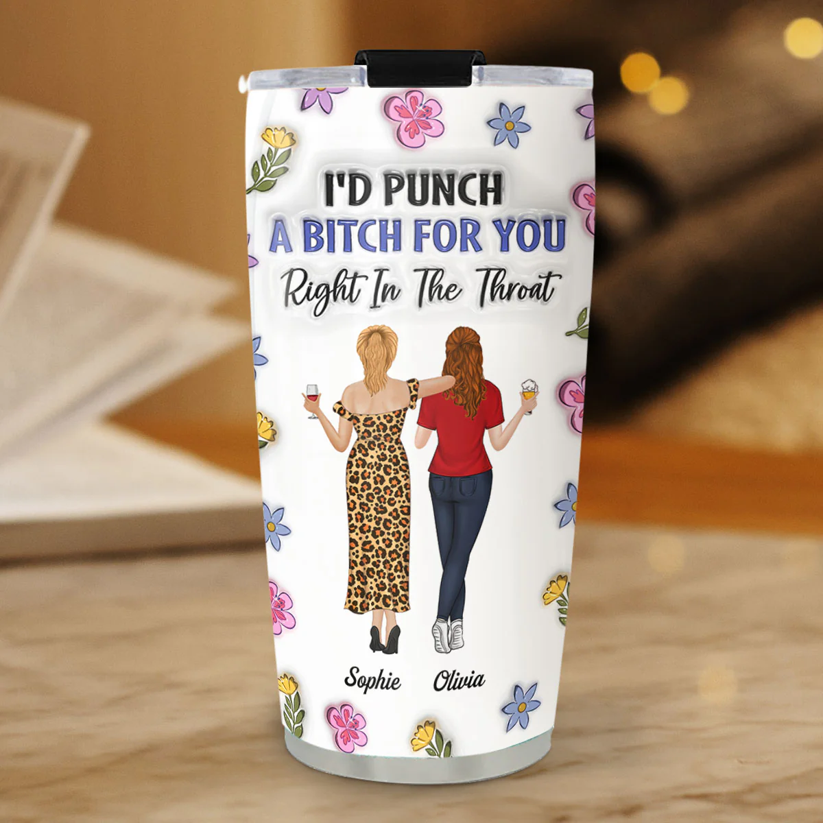 Right In The Throat - Personalized Custom 3D Inflated Effect Tumbler - Image 2