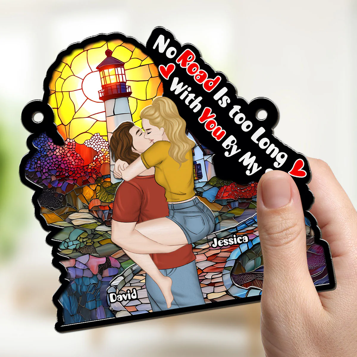 Road To Love - Personalized Custom Suncatcher - Image 3
