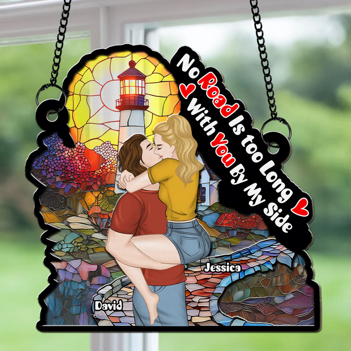 Road To Love - Personalized Custom Suncatcher - Image 4