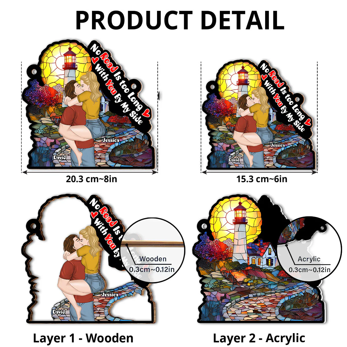 Road To Love - Personalized Custom Suncatcher - Image 5