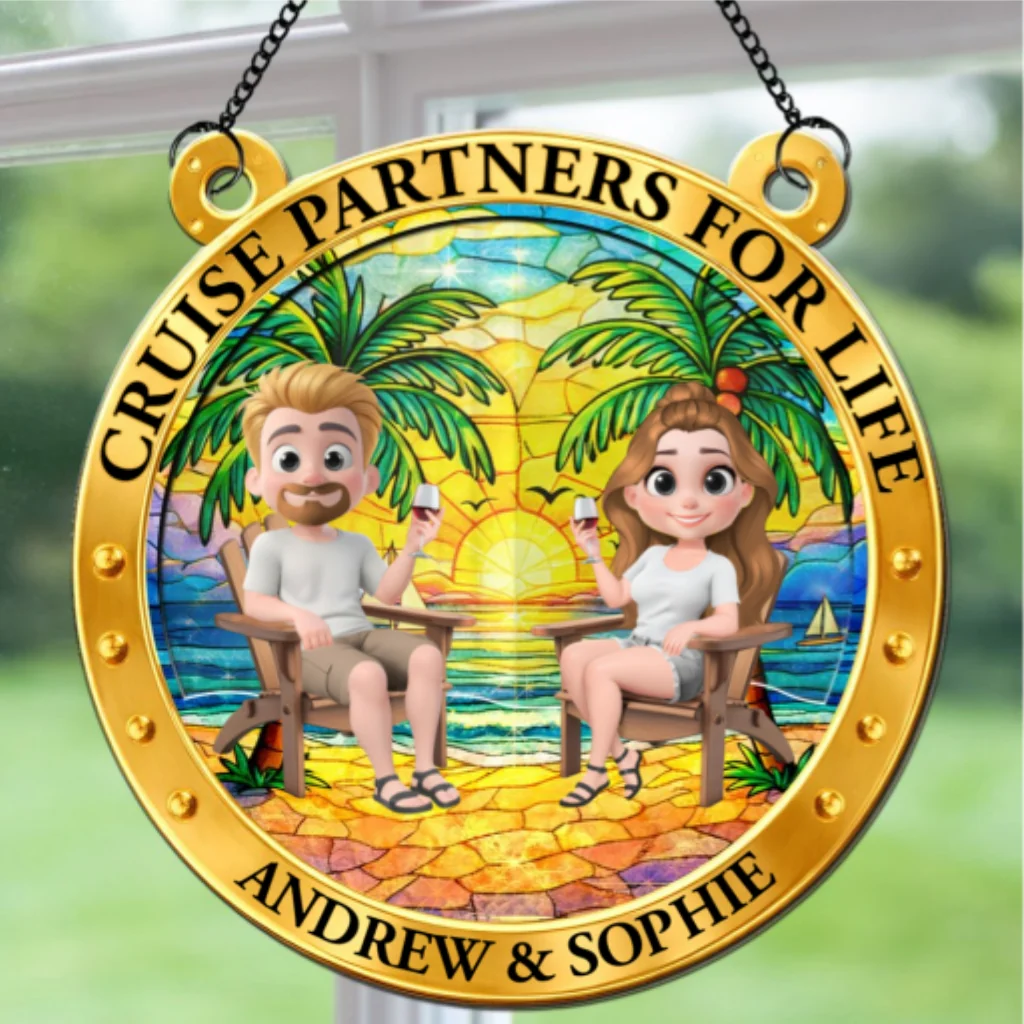 Sailing Through Life Together - Personalized Custom Suncatcher - Image 6