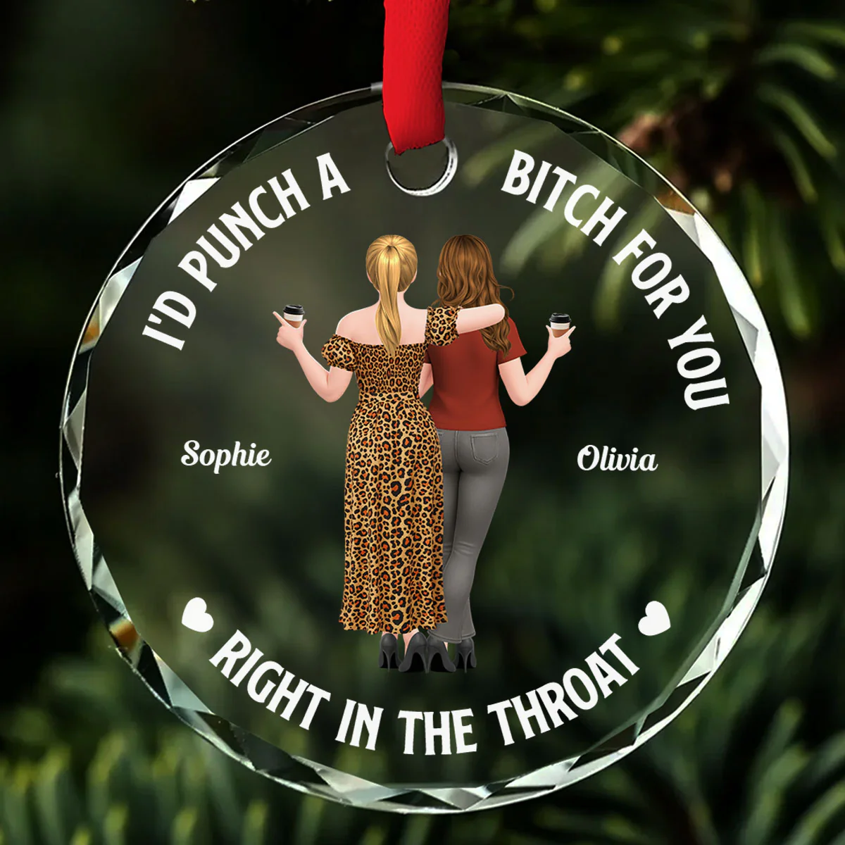 Savage Sisters - Personalized Custom Glass Ornament