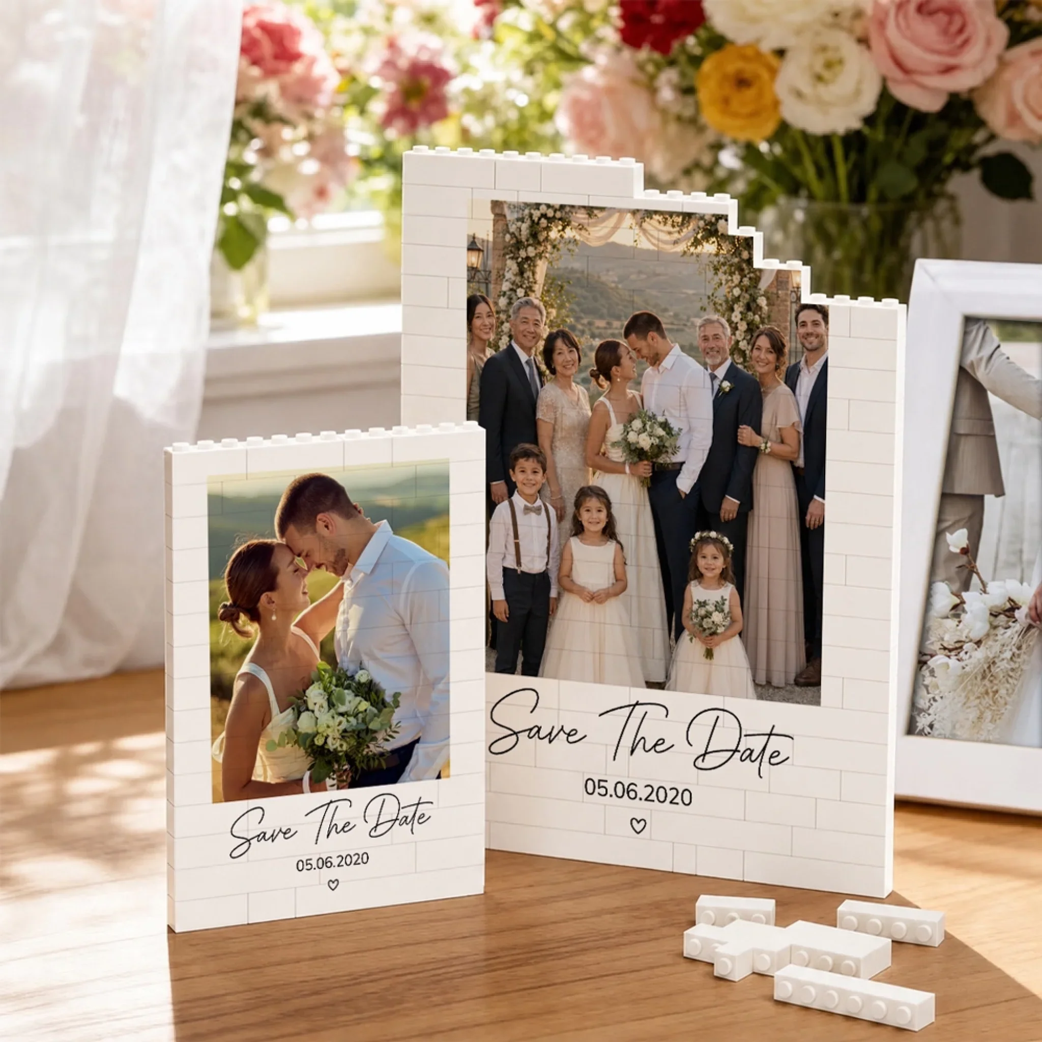 Save The Date - Personalized Custom Rectangle Building Brick Blocks - Image 5