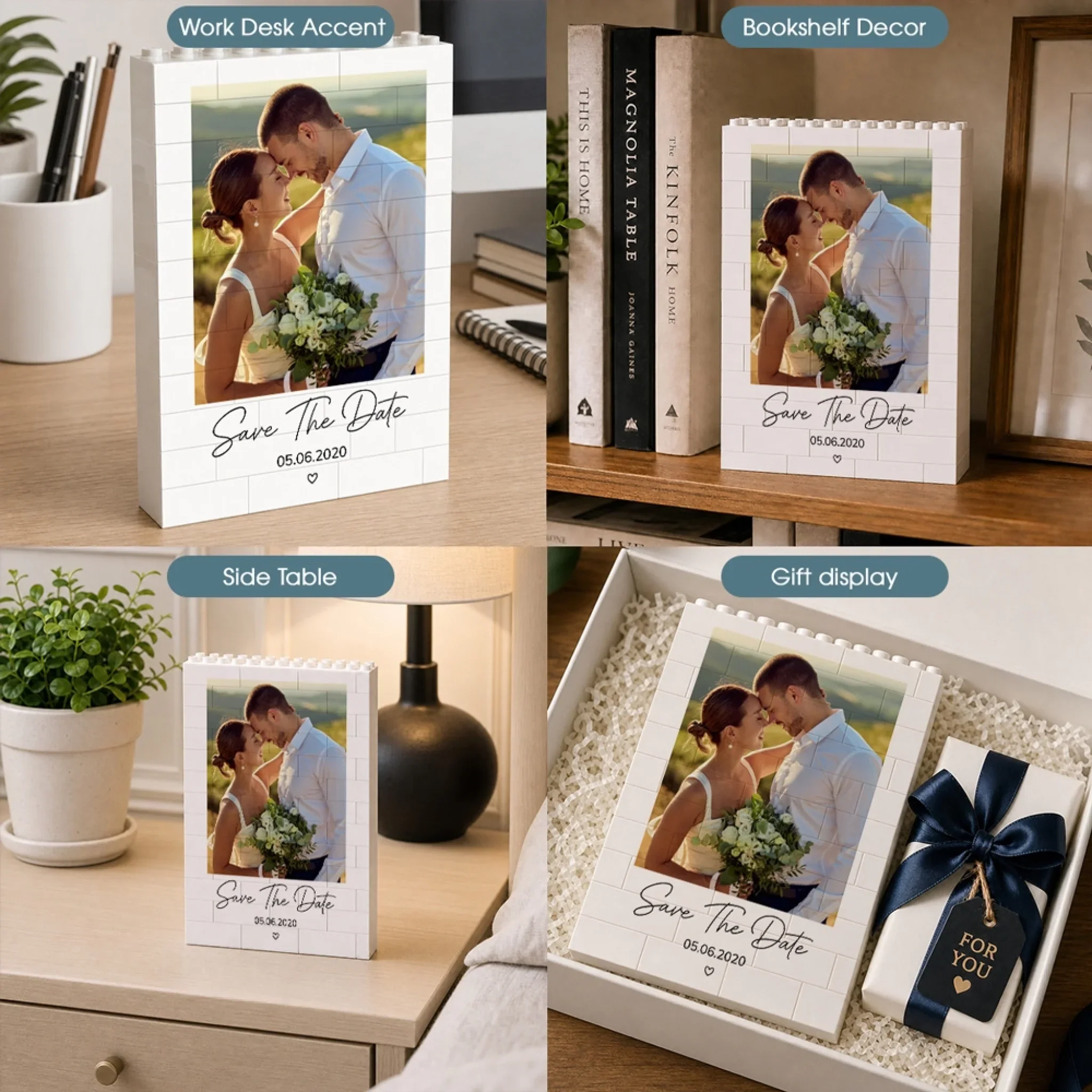 Save The Date - Personalized Custom Rectangle Building Brick Blocks - Image 6