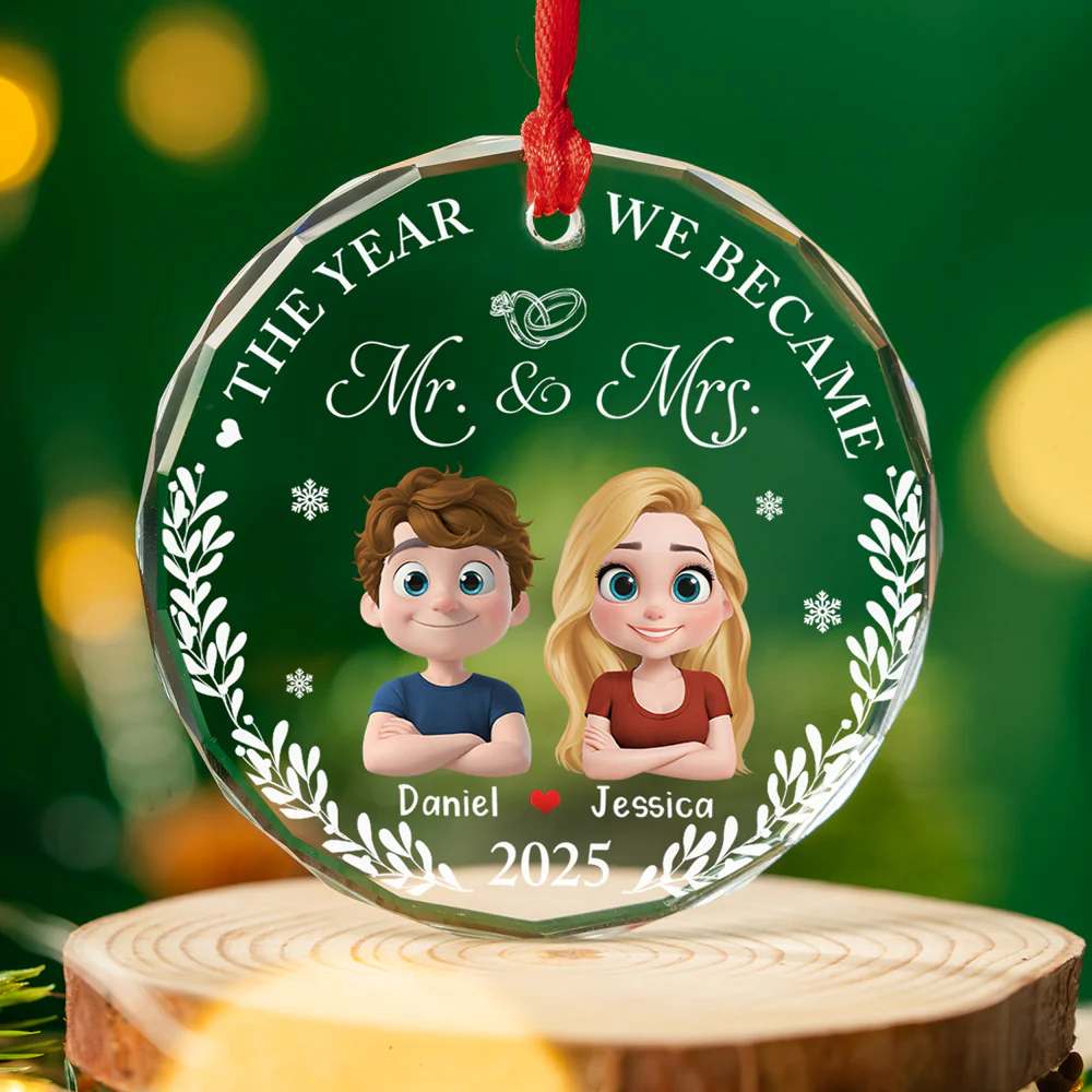 Save The Special Date - Personalized Custom Glass Ornament - Image 2