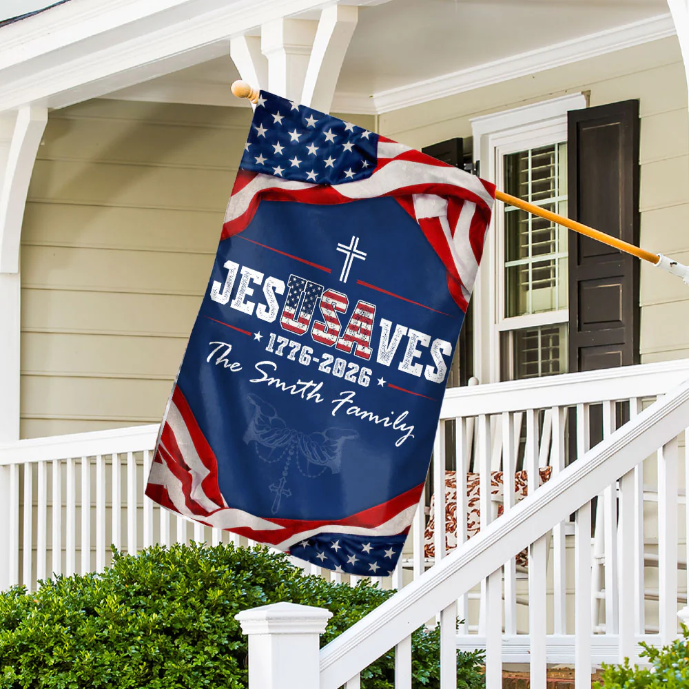 Saved By The One - Personalized Custom Flag - Image 4