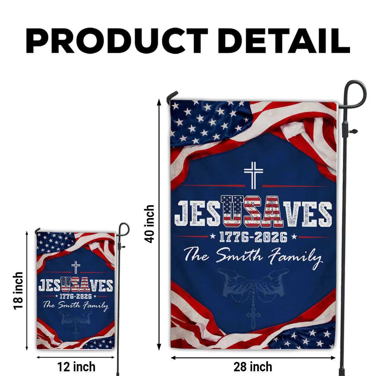 Saved By The One - Personalized Custom Flag - Image 5