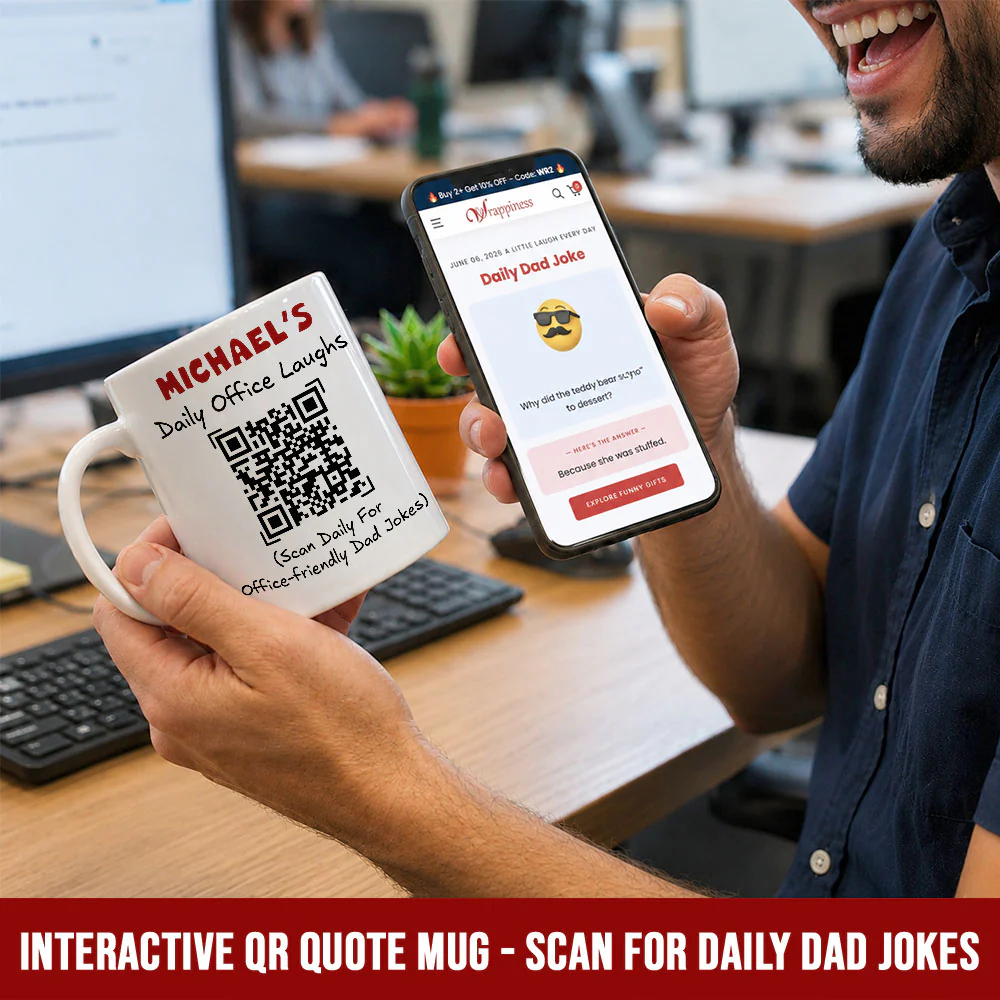 Scan And Laugh Dad Joke - Personalized Custom Coffee Mug