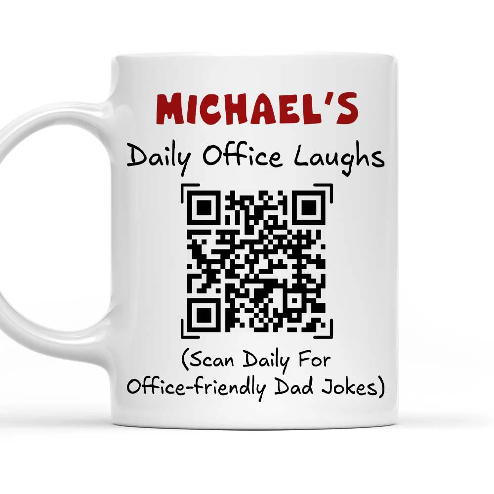 Scan And Laugh Dad Joke - Personalized Custom Coffee Mug - Image 2