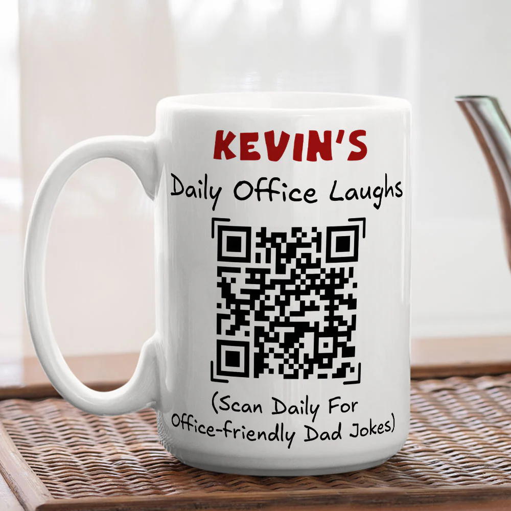 Scan And Laugh Dad Joke - Personalized Custom Coffee Mug - Image 6