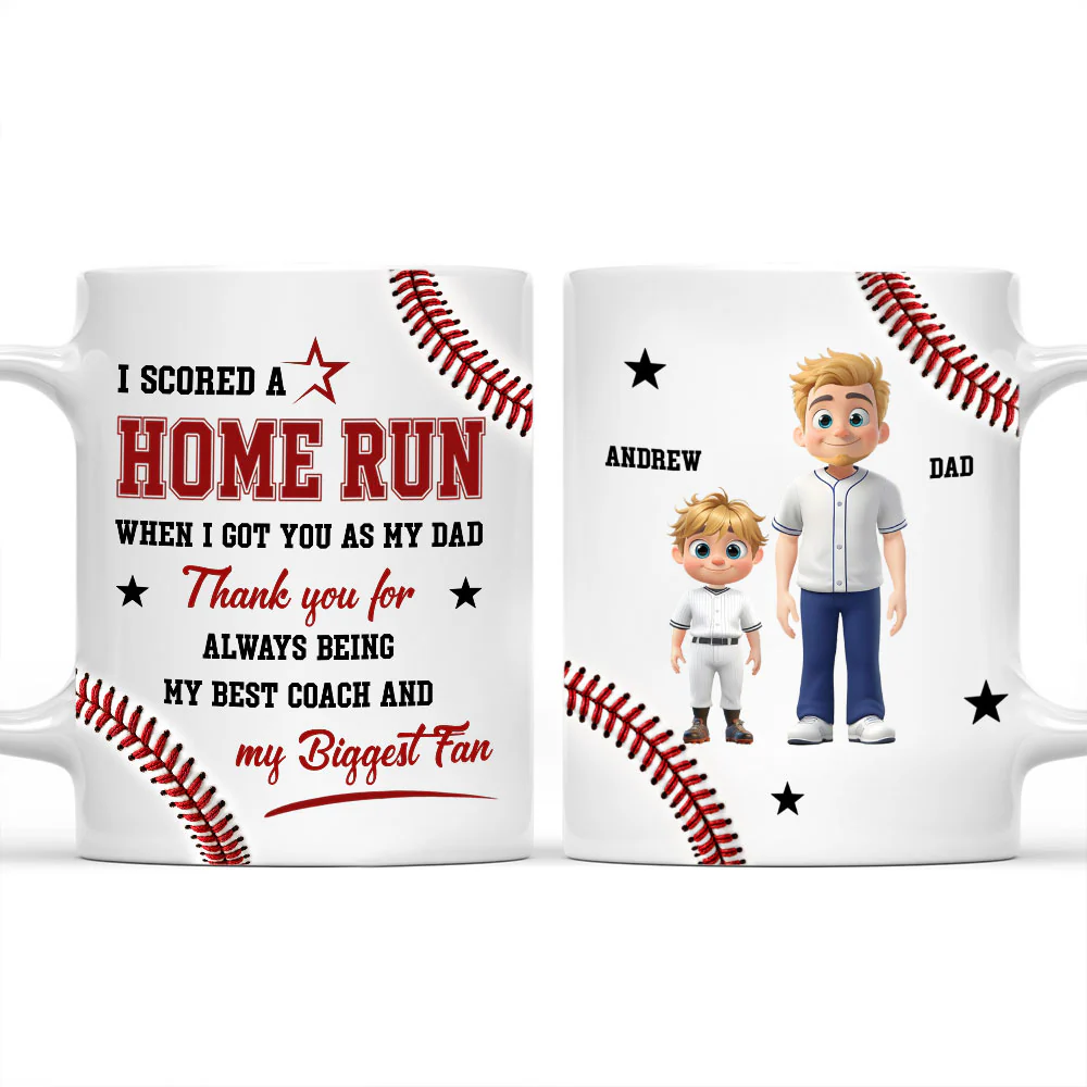 Score A Home Run - Personalized Custom 3D Effect Mug