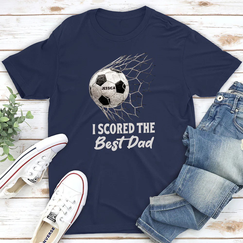 Scored The Best Dad Grandpa - Personalized Custom Shirt - Image 2