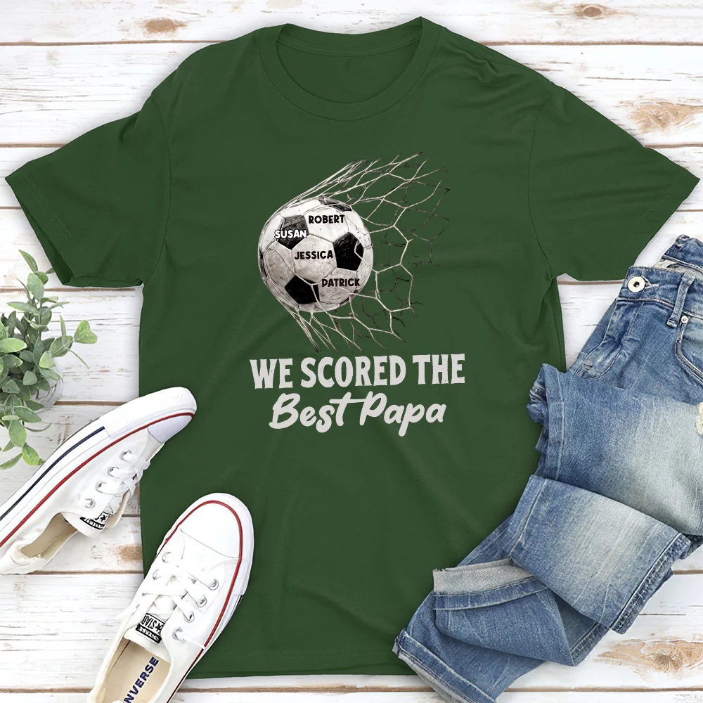 Scored The Best Dad Grandpa - Personalized Custom Shirt - Image 4