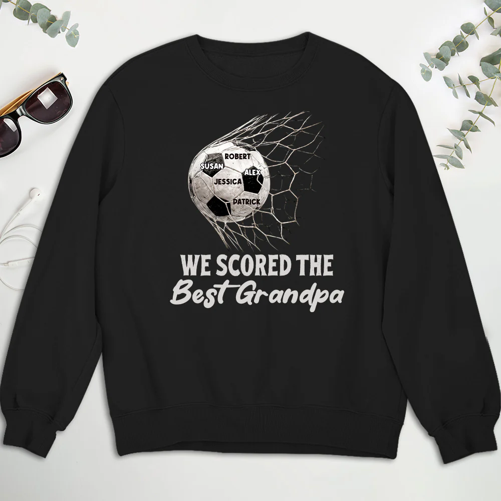 Scored The Best Dad Grandpa - Personalized Custom Shirt - Image 6