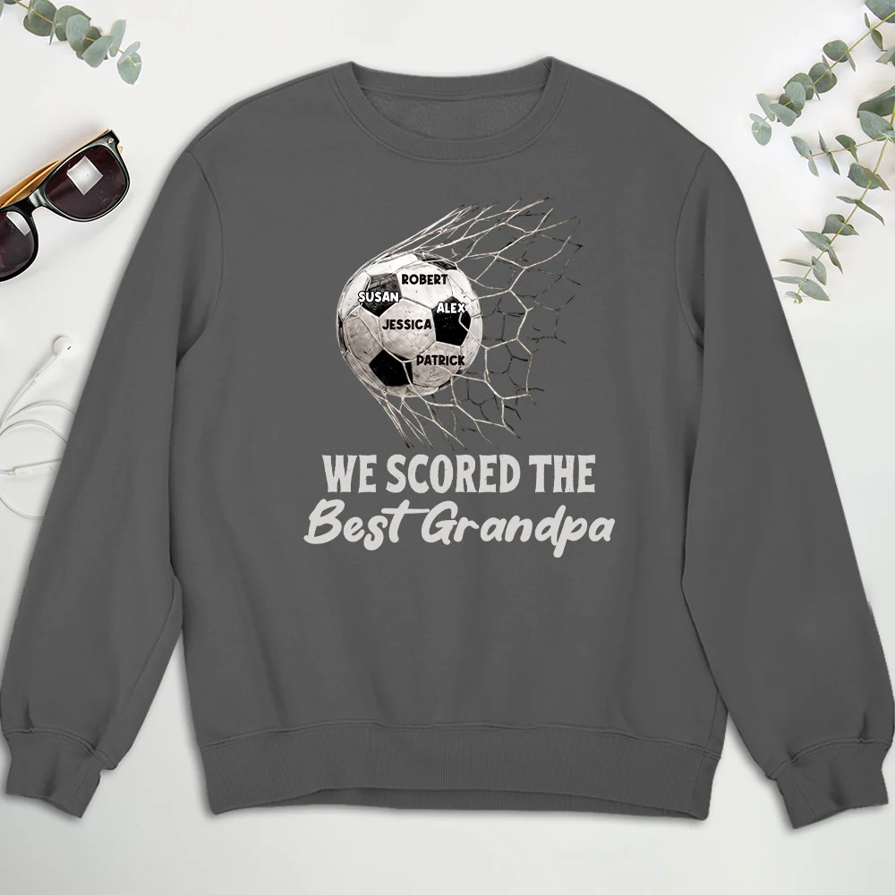 Scored The Best Dad Grandpa - Personalized Custom Shirt - Image 7