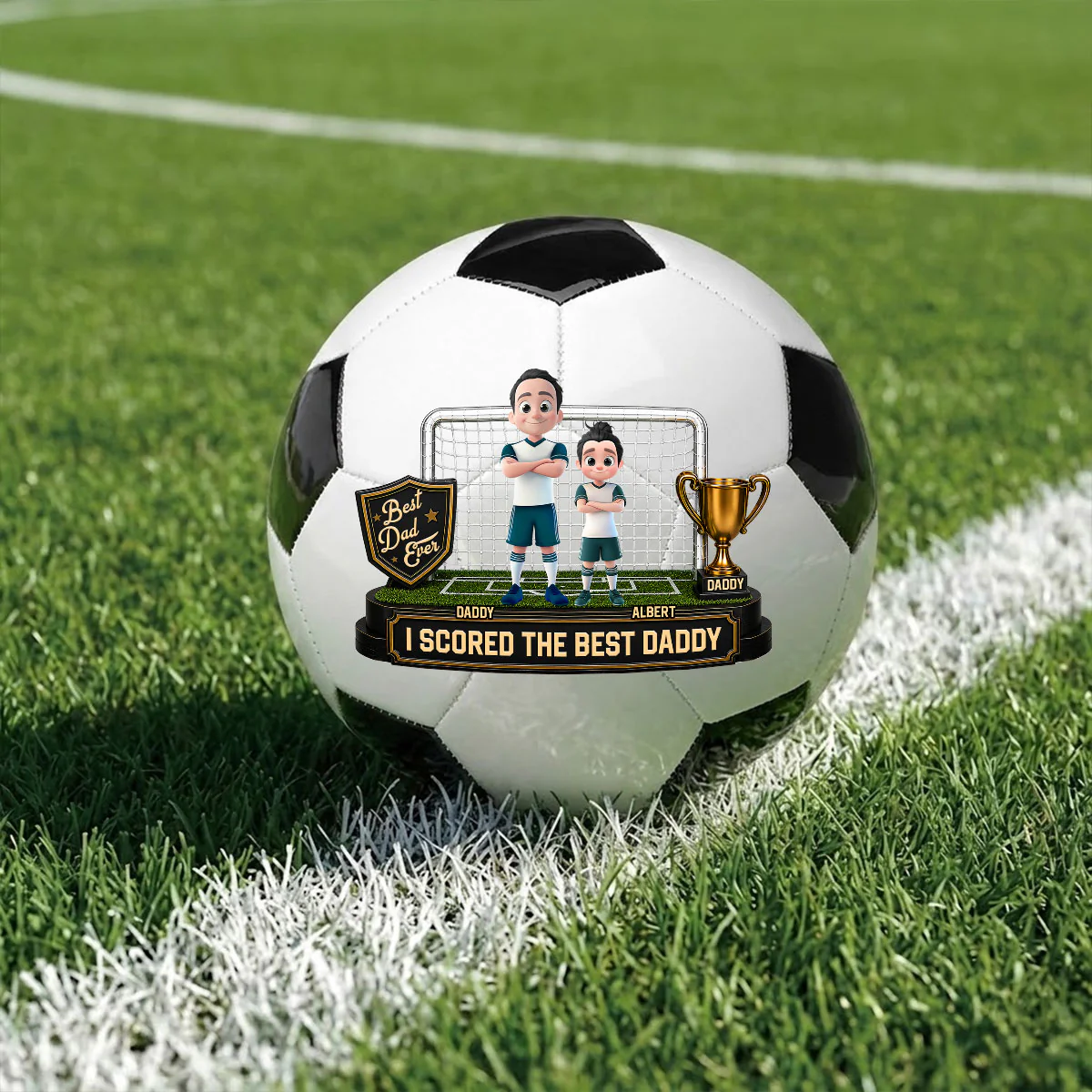 Scored The Best Dad - Personalized Custom Soccer Ball - Image 3