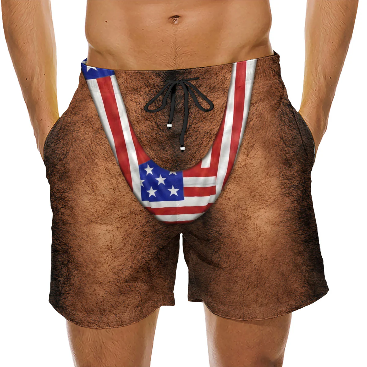 Sexy Couple Body Patriotic - Personalized Custom Couple Beach Shorts - Image 4