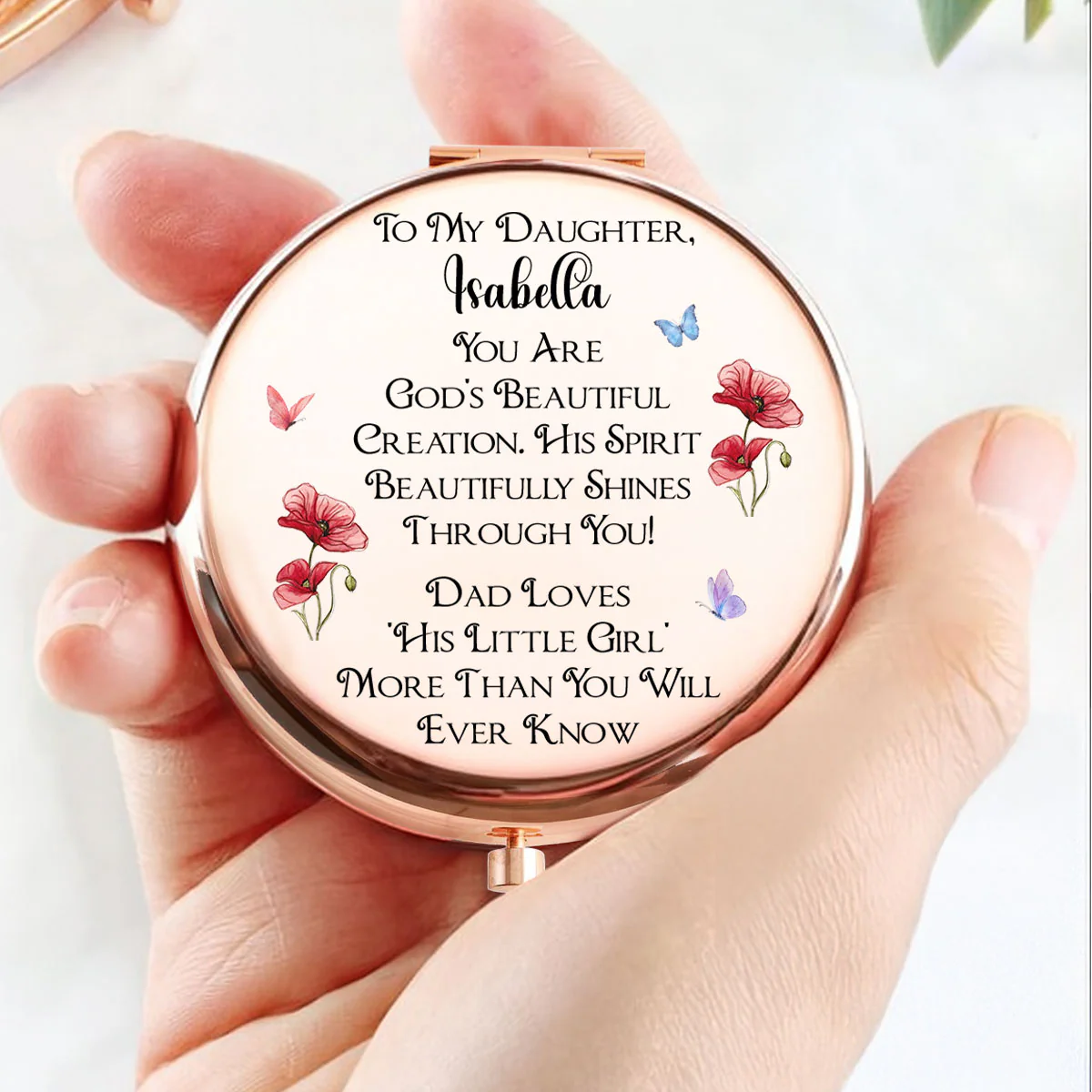 Shining Through His Spirit - Personalized Custom Compact Mirror - Image 3