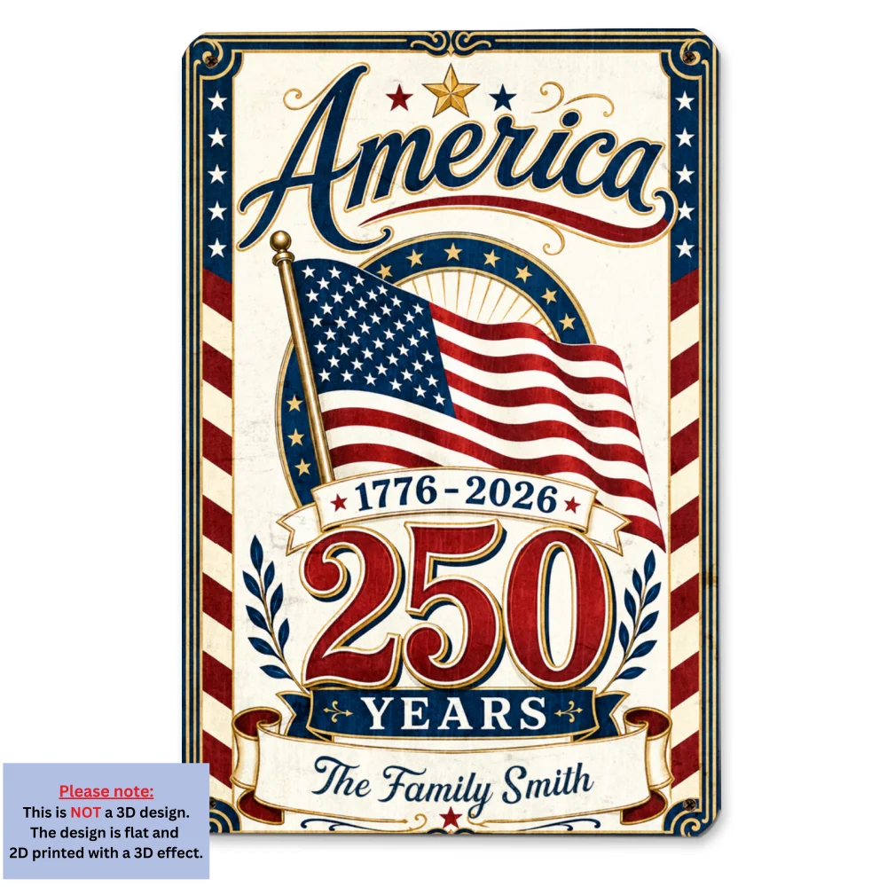 Shout Out To America - Personalized Custom 3D Effect Metal Sign - Image 6