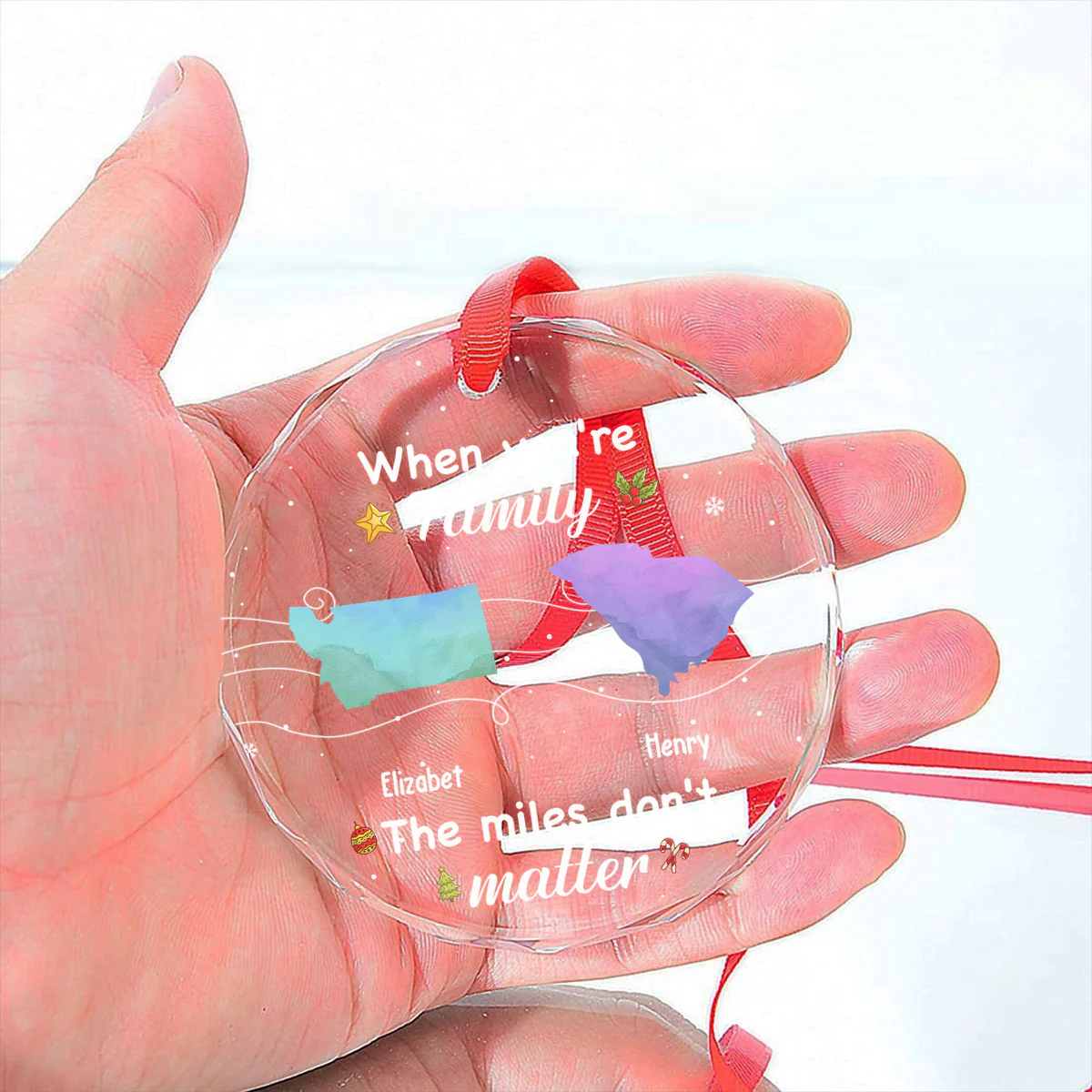 Siblings Forever - Personalized Custom Glass Ornament - Image 5